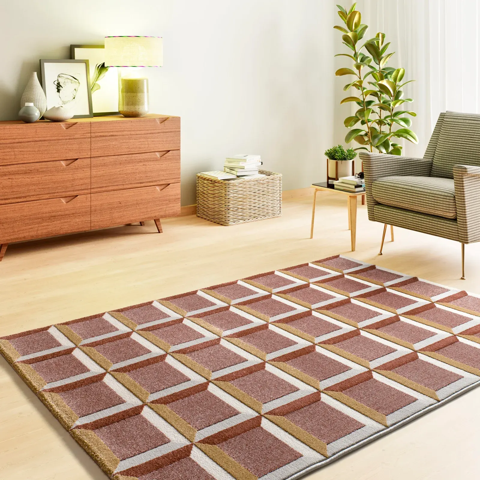 Tepih AMARA 12997 riđa, 080×150 cm — gornji prikaz
