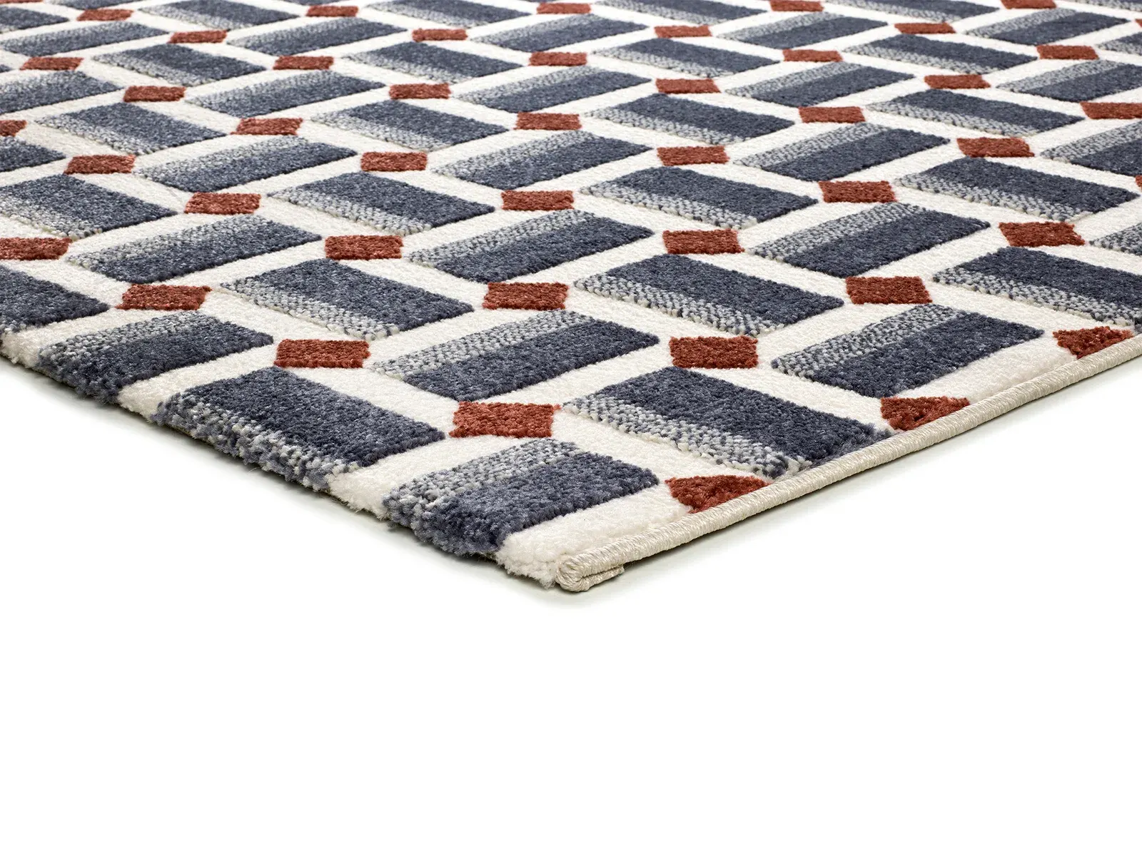 Tepih AMARA 13000 plava, 080×150 cm — bočni prikaz