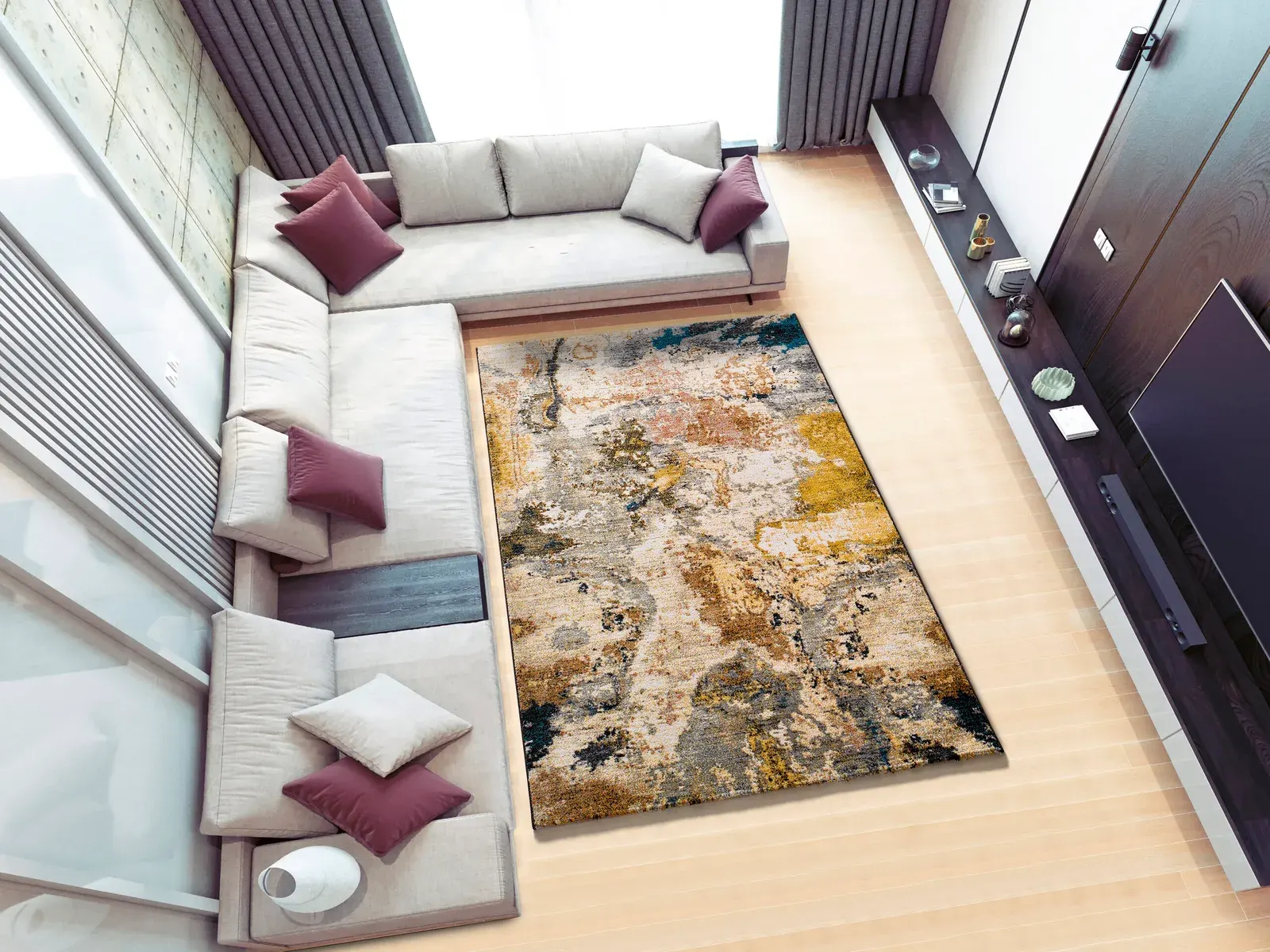 Tepih ANOUK 16529 multi, 080×150 cm — stražnji prikaz