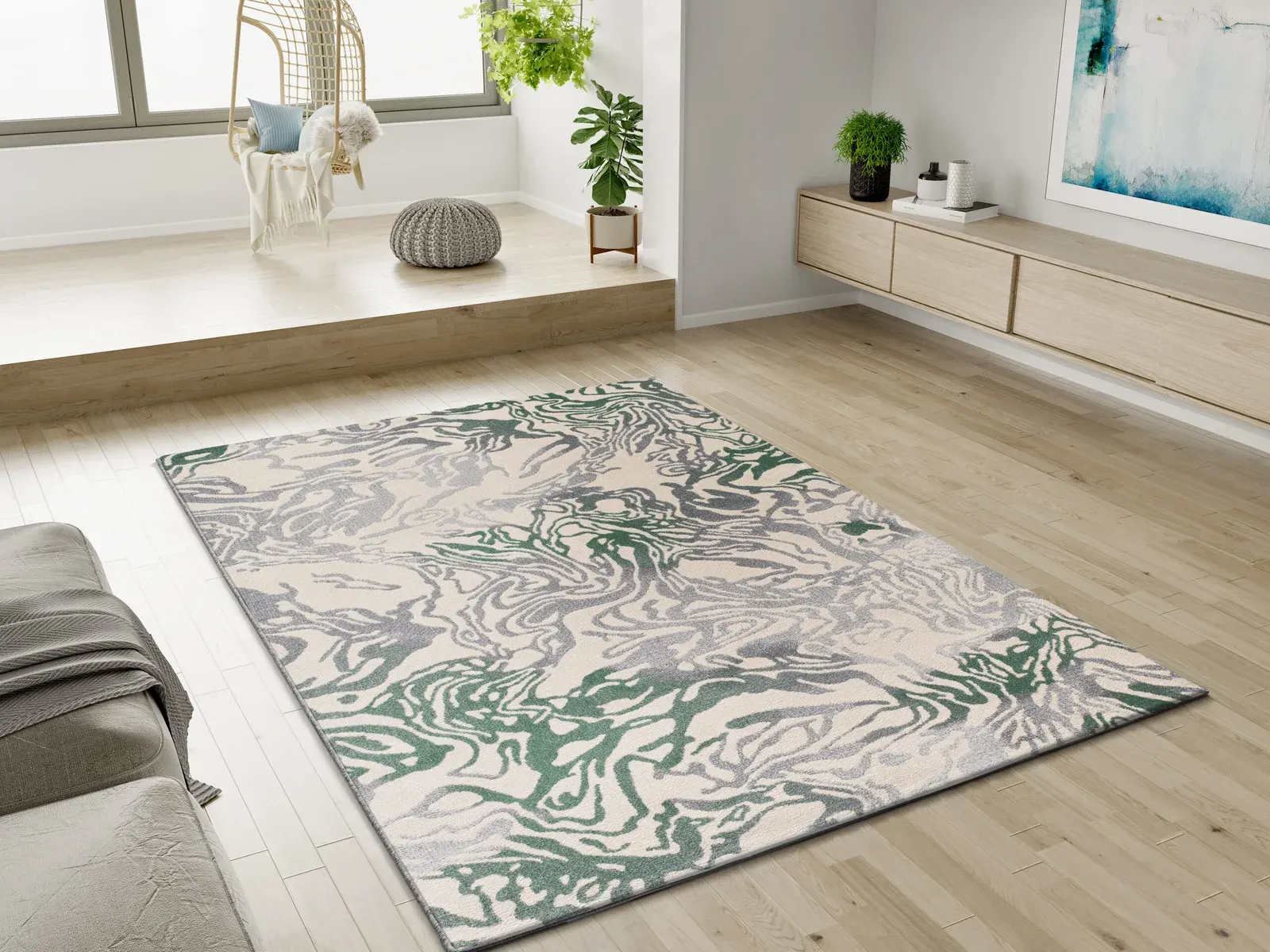 Tepih ASTRA 13004 zelena, 080×150 cm — detalj