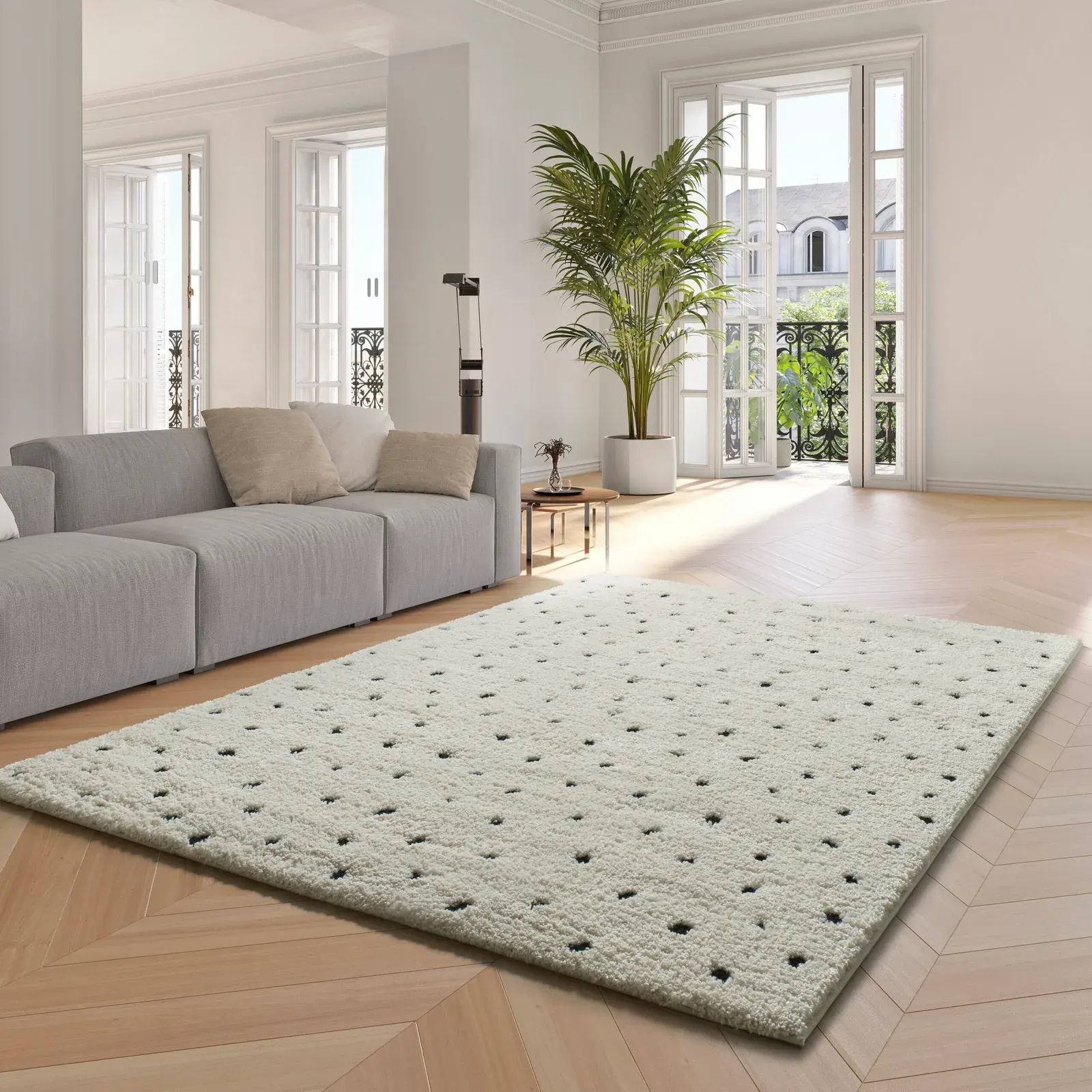 Tepih ATESA 80406 bijela, 060×120 cm — gornji prikaz