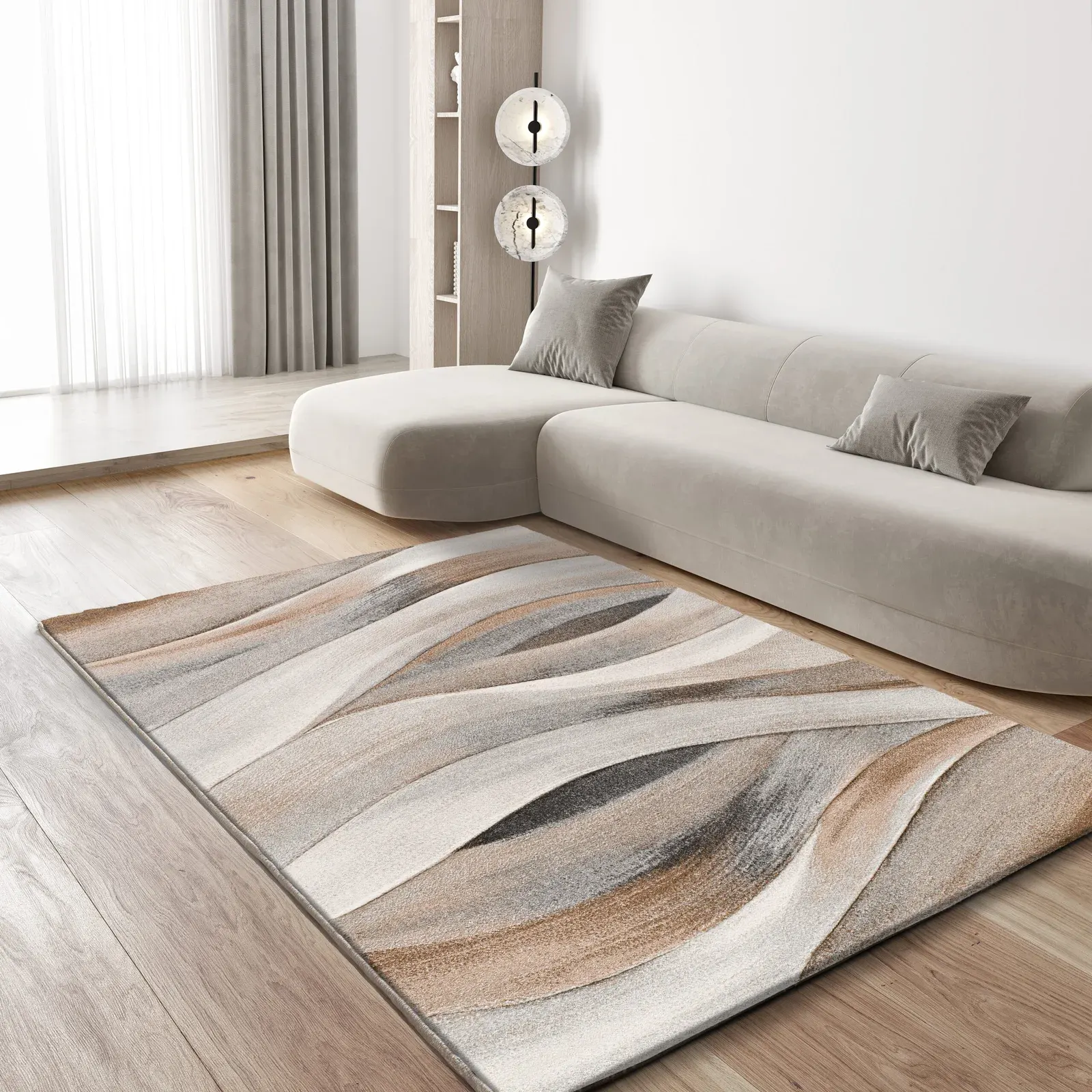 Tepih BADET 40126 bež, 080×150 cm — gornji prikaz