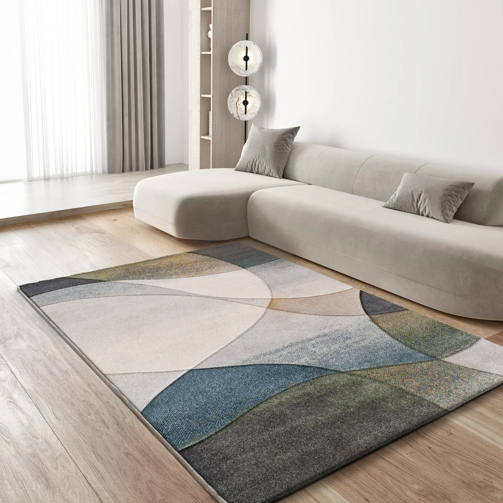 Tepih BADET 40377 siva, 080×150 cm — gornji prikaz