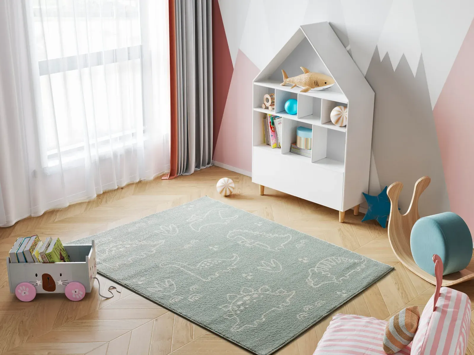 Tepih BEATS 40252 zelena, 120×170 cm — stražnji prikaz