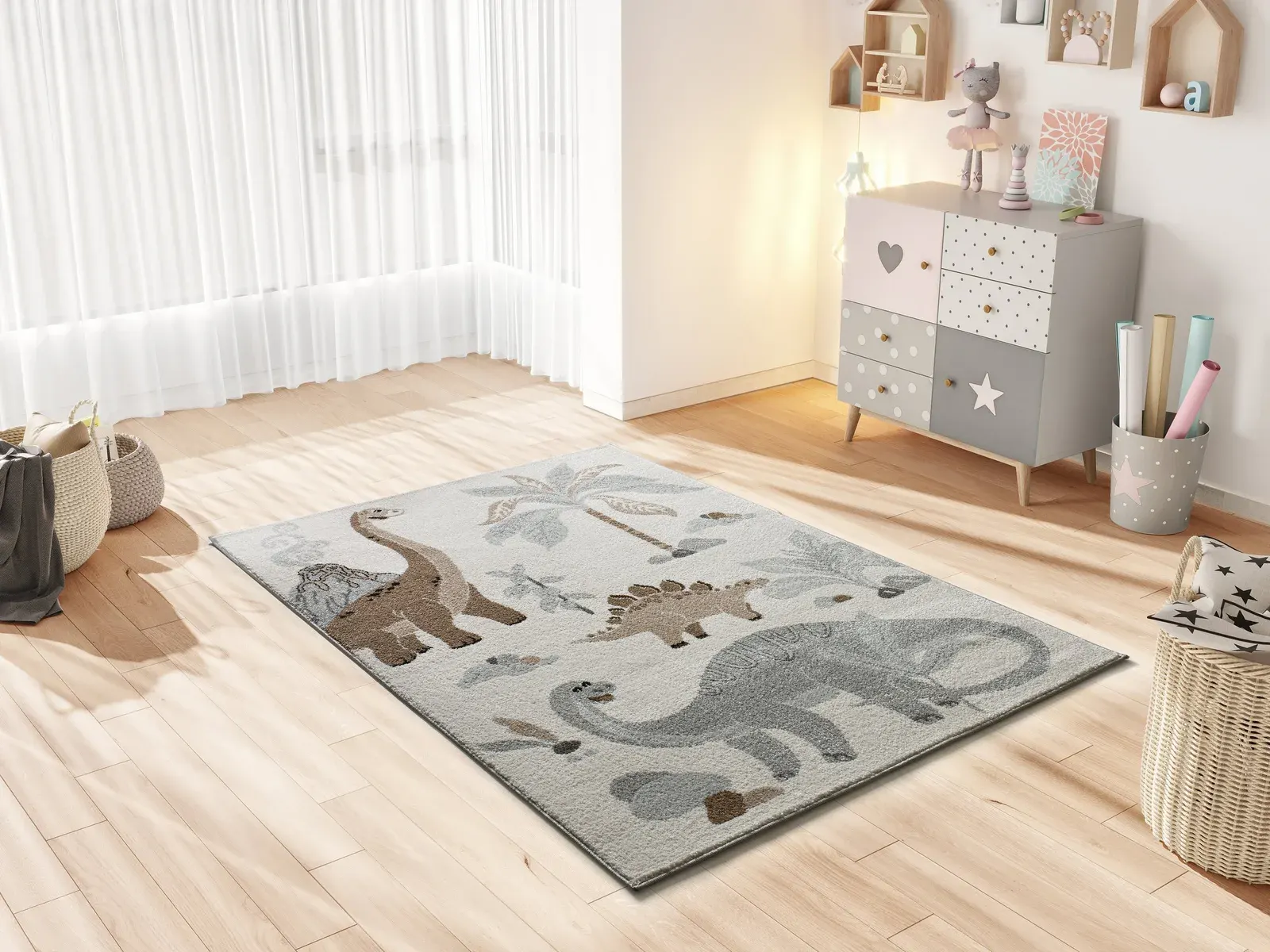Tepih BEATS 40254 bijela, 120×170 cm — stražnji prikaz