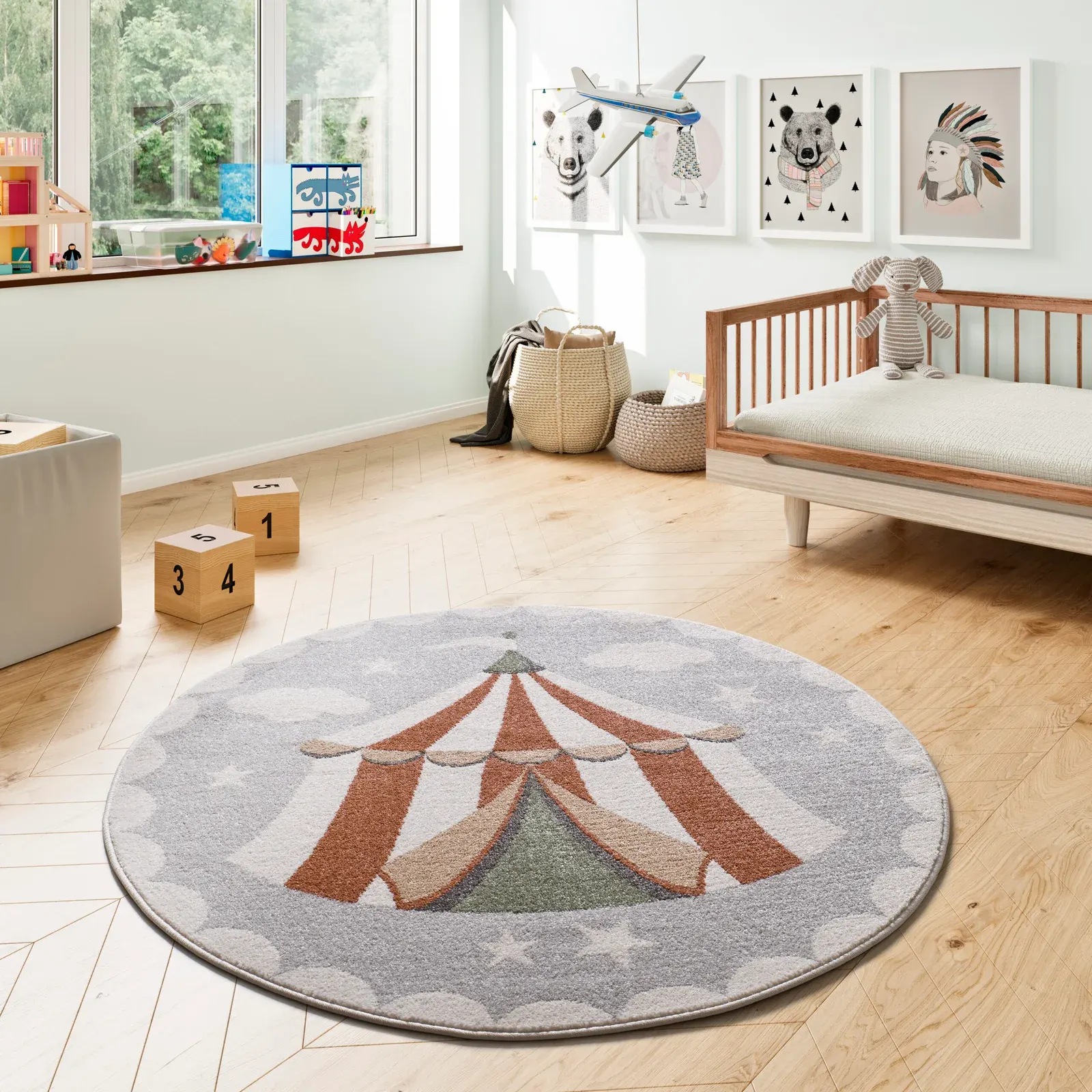 Tepih BEATS 40486 siva, 120×120 cm — detalj