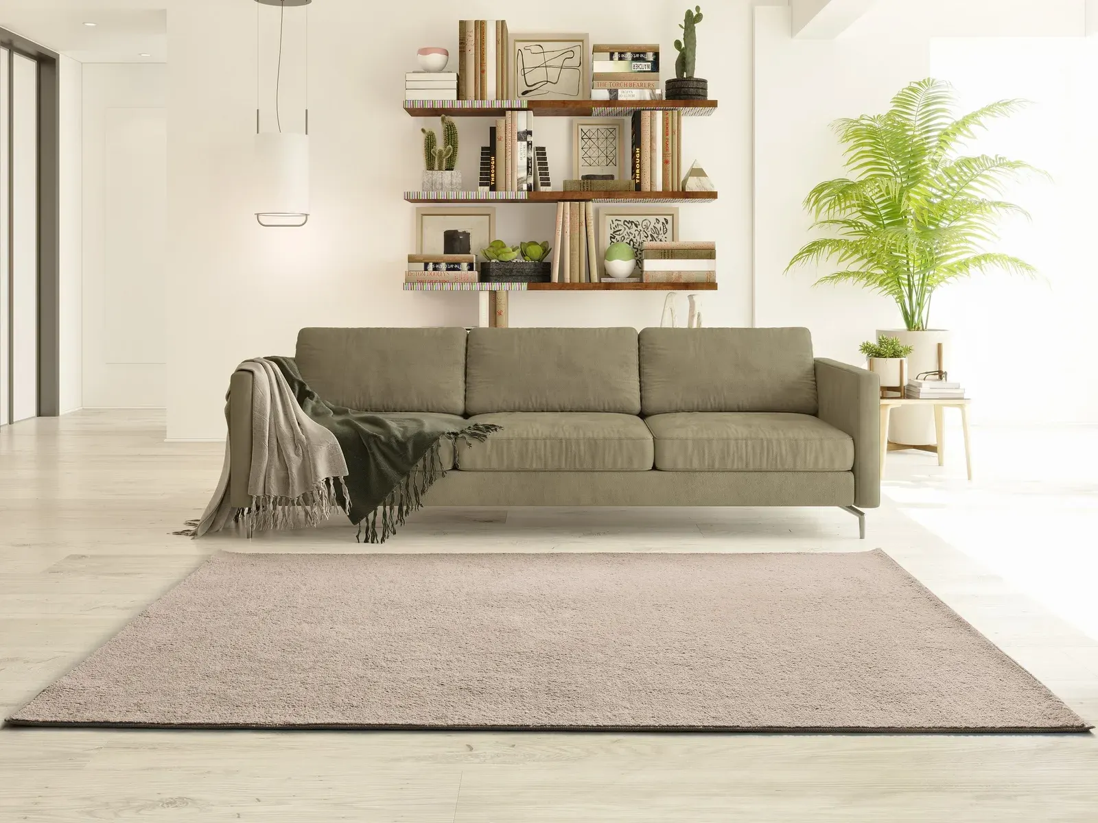 Tepih CORALINE LISO bež, 060×100 cm — stražnji prikaz