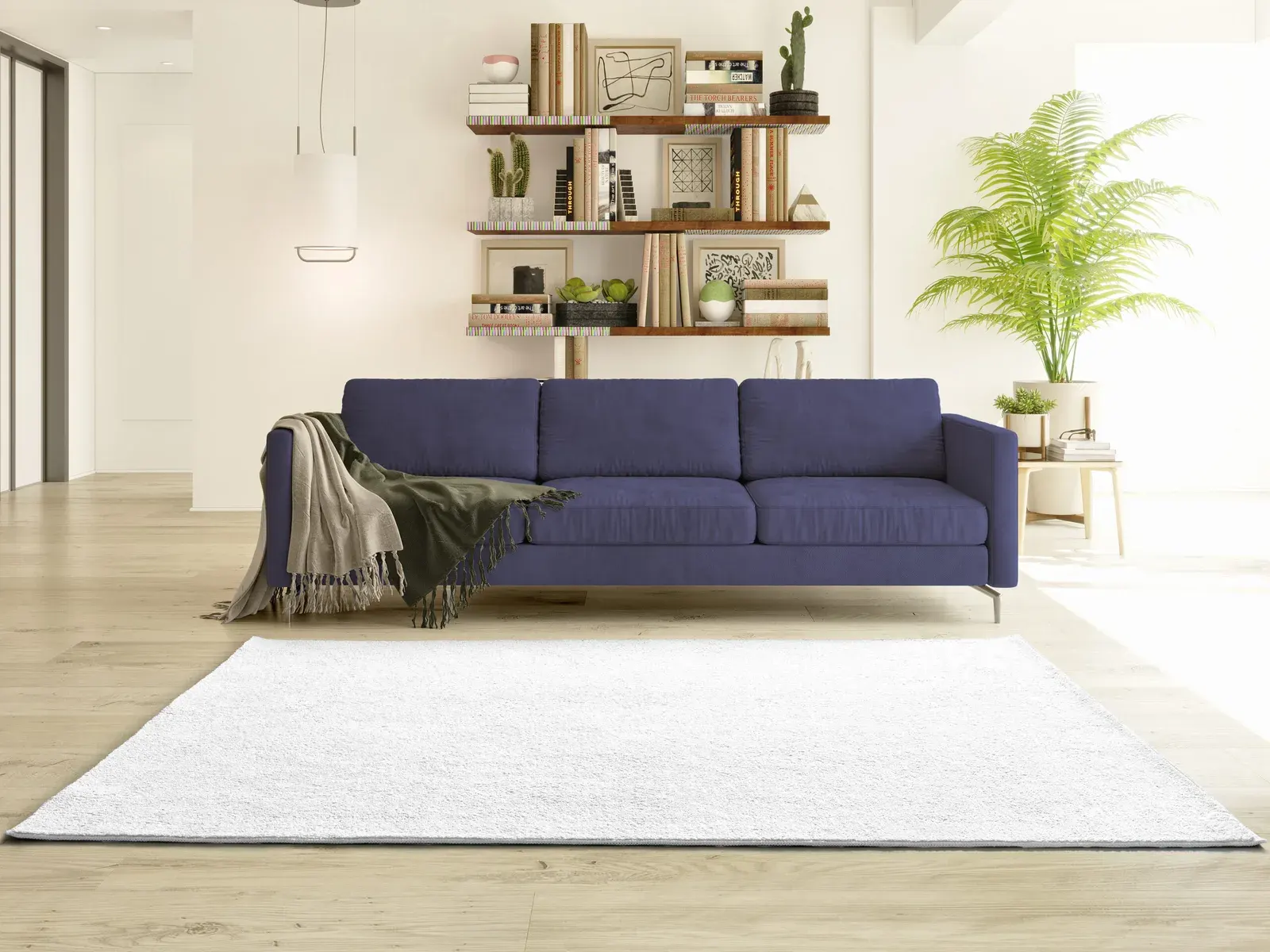 Tepih CORALINE LISO bijela, 060×100 cm — stražnji prikaz