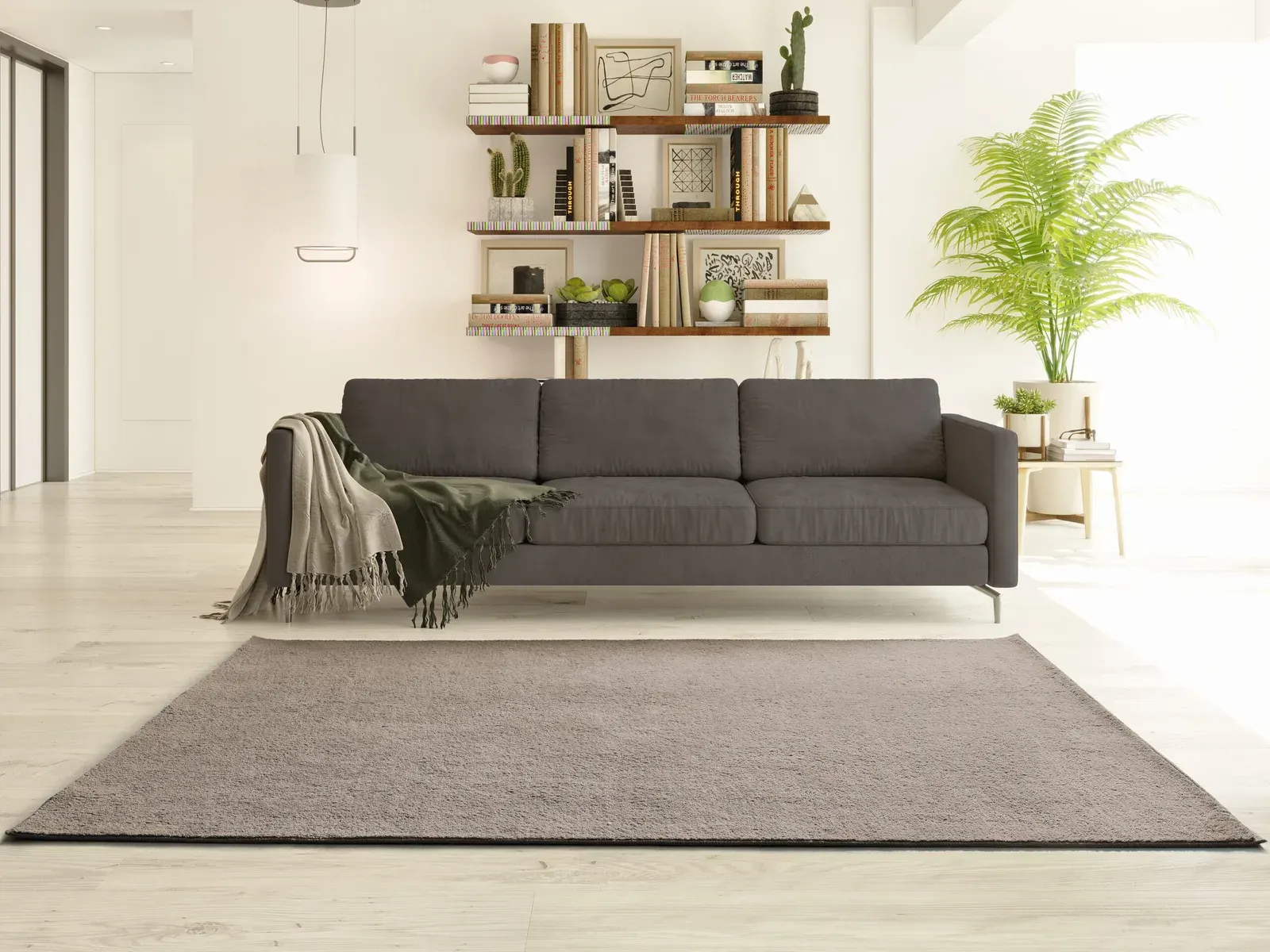Tepih CORALINE LISO mink, 060×100 cm — stražnji prikaz