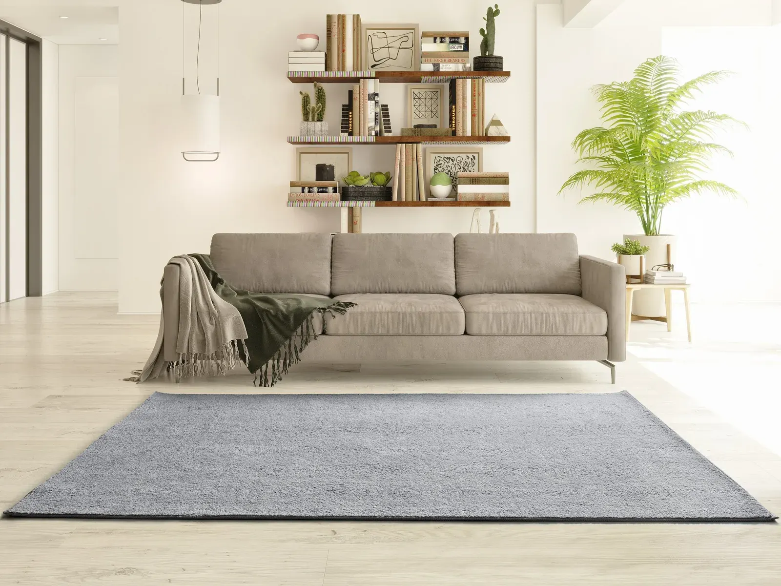 Tepih CORALINE LISO srebrna, 060×100 cm — stražnji prikaz