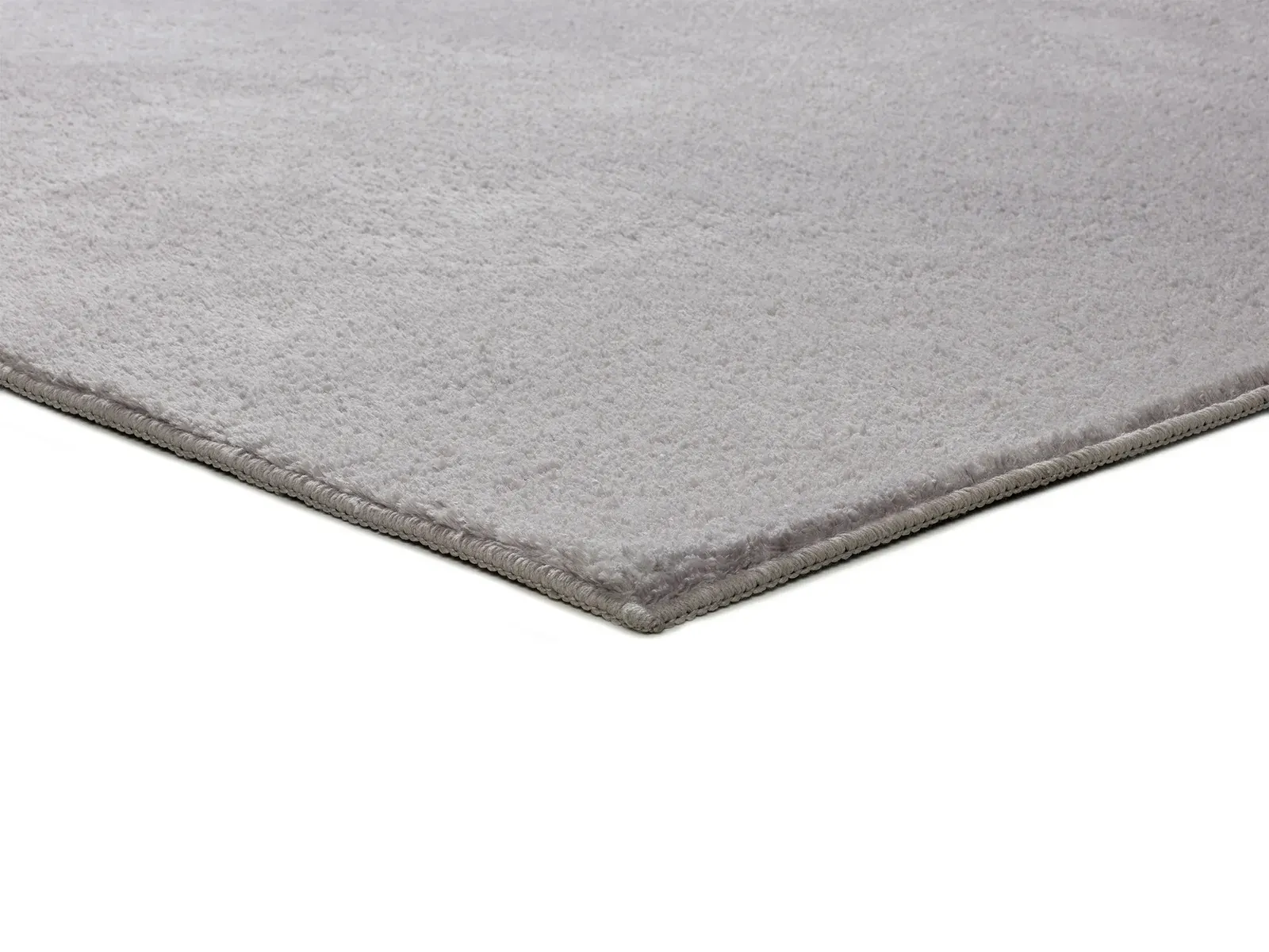 Tepih CORALINE LISO srebrna, 060×100 cm — bočni prikaz