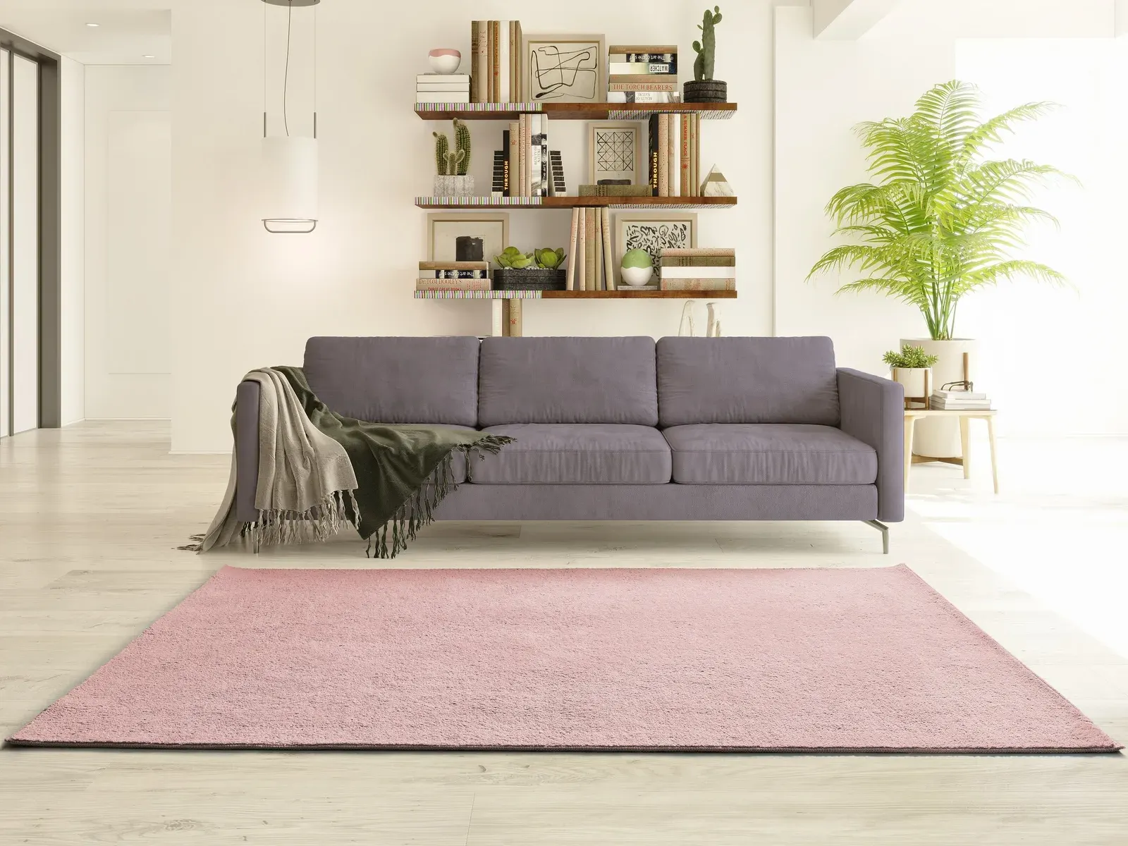 Tepih CORALINE LISO ružičasta, 060×100 cm — stražnji prikaz