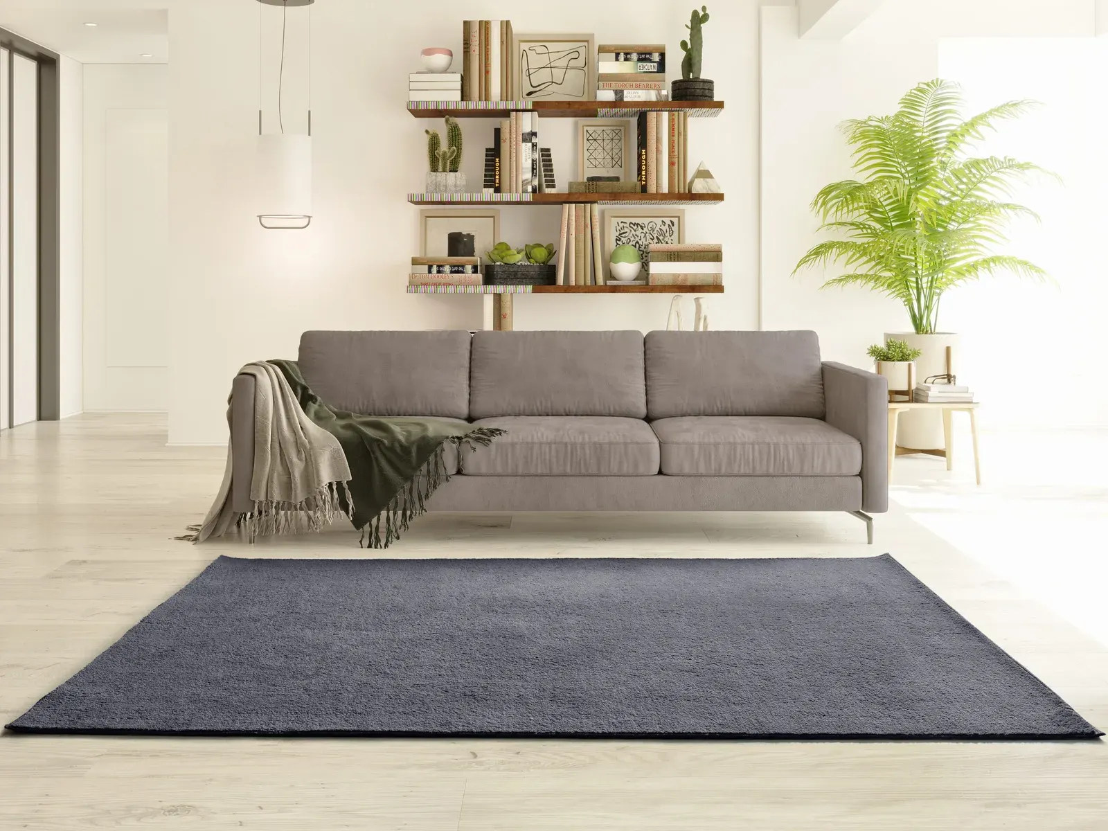 Tepih CORALINE LISO antracit, 060×100 cm — stražnji prikaz