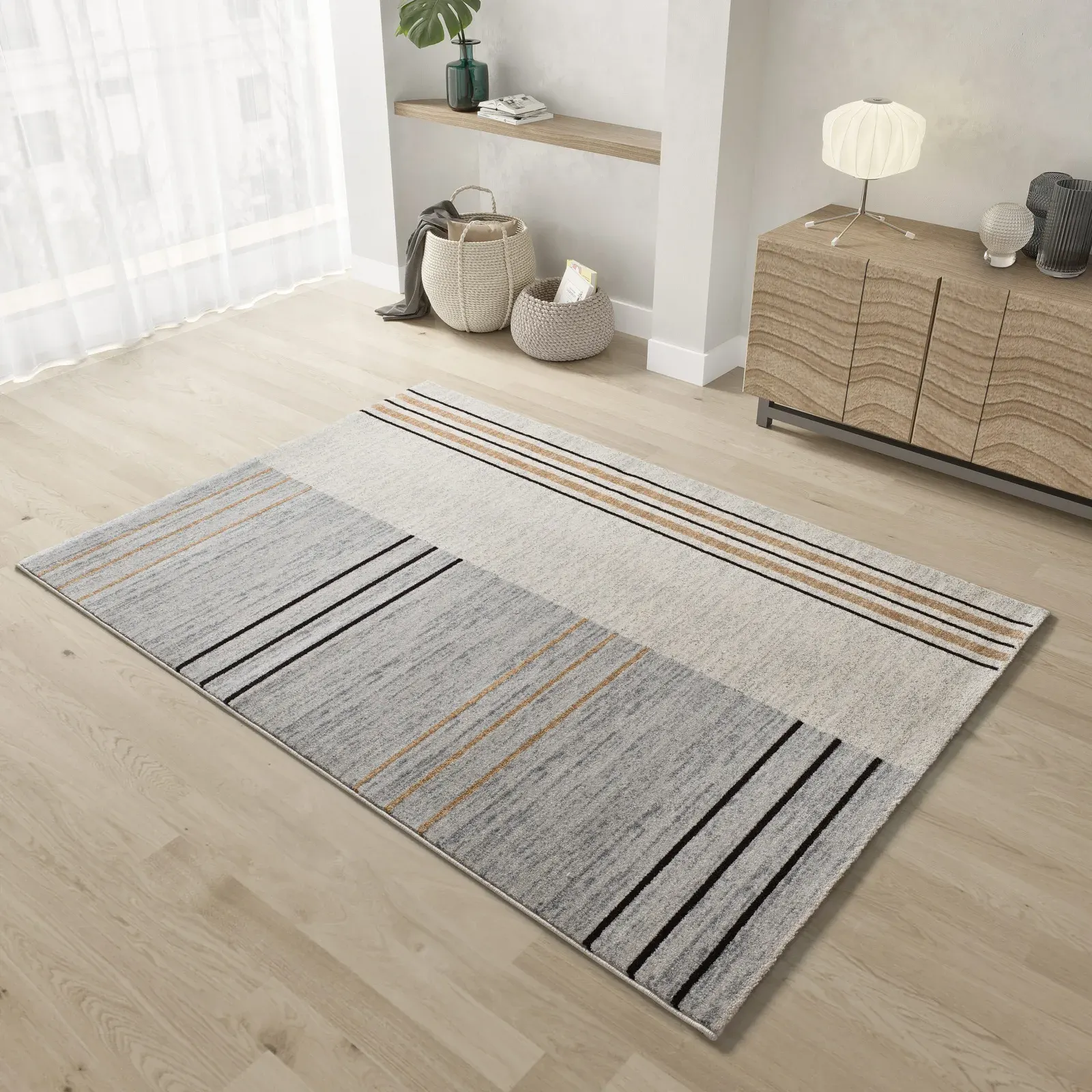 Tepih CRAFT 12936 siva, 080×150 cm — stražnji prikaz