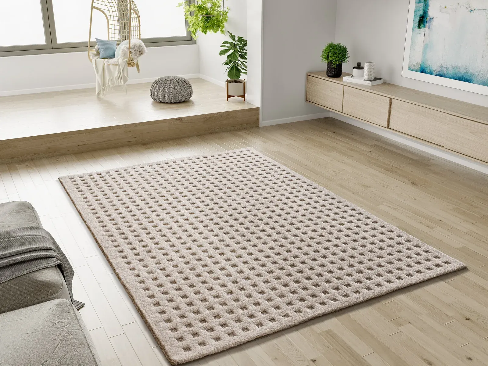 Tepih DIENA 40418 bijela, 080×150 cm — lifestyle prikaz