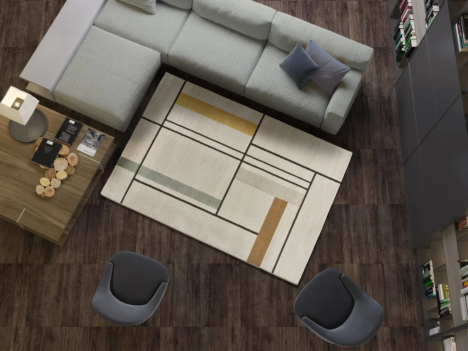 Tepih DOMUS 32302 multi, 080×150 cm — lifestyle prikaz