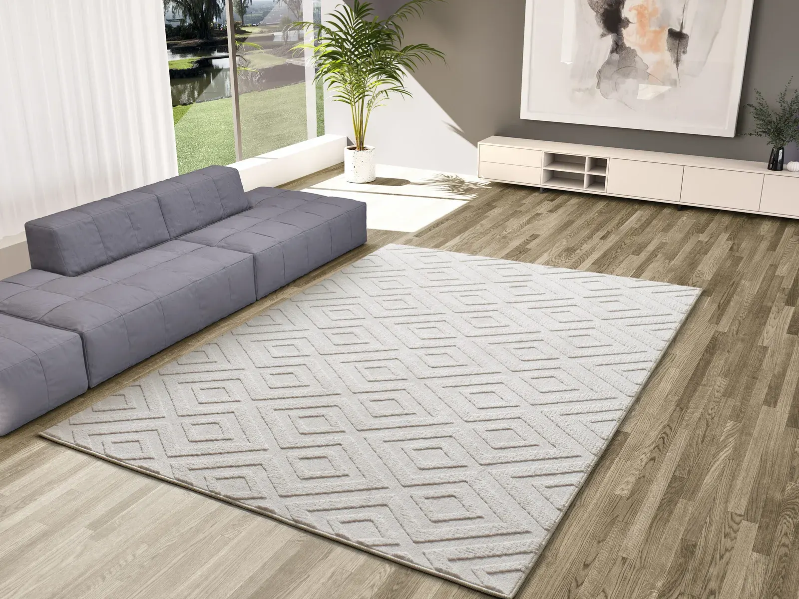 Tepih ESTILO 23061 krem, 060×110 cm — detalj