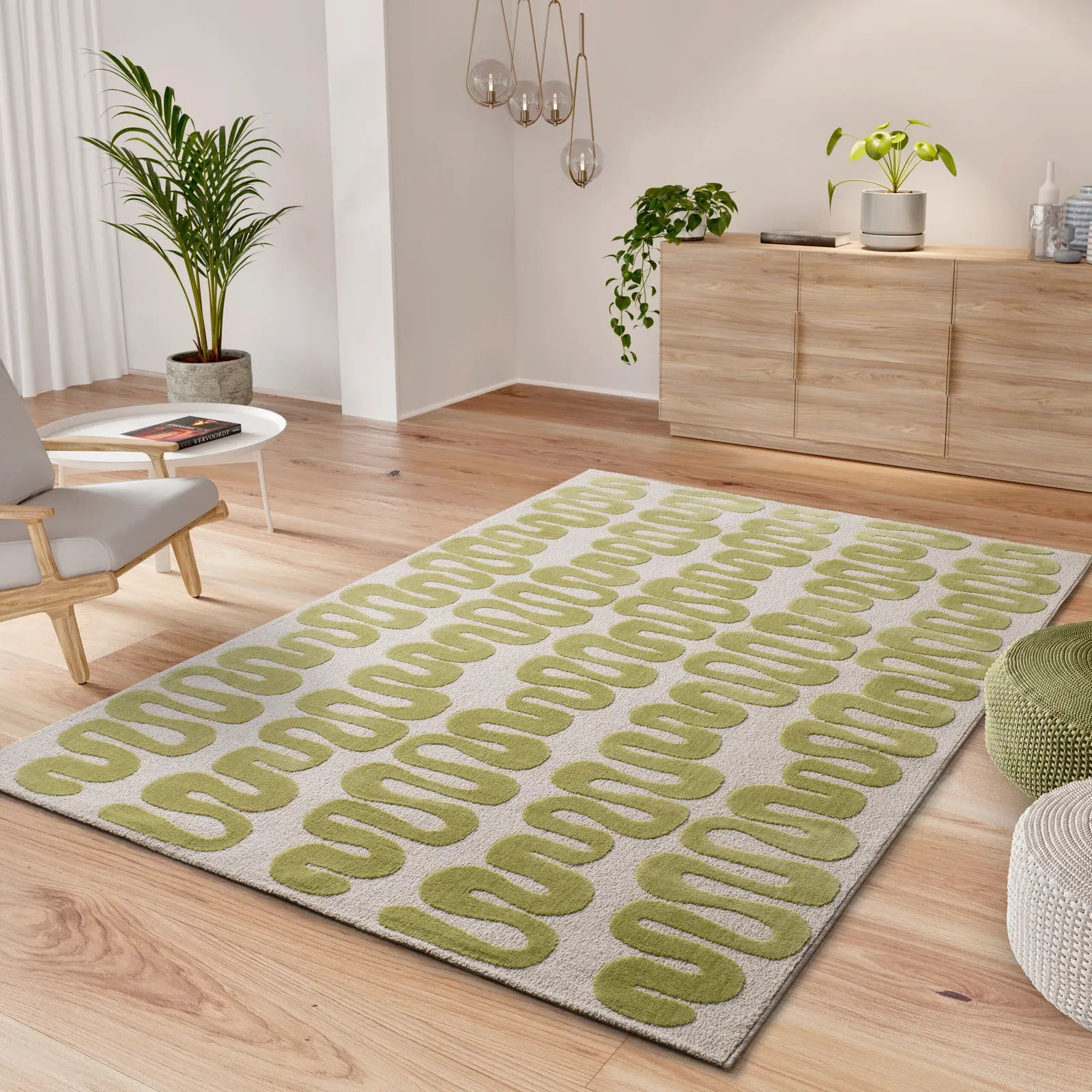 Tepih FLASHY 25409 zelena, 120×170 cm — gornji prikaz