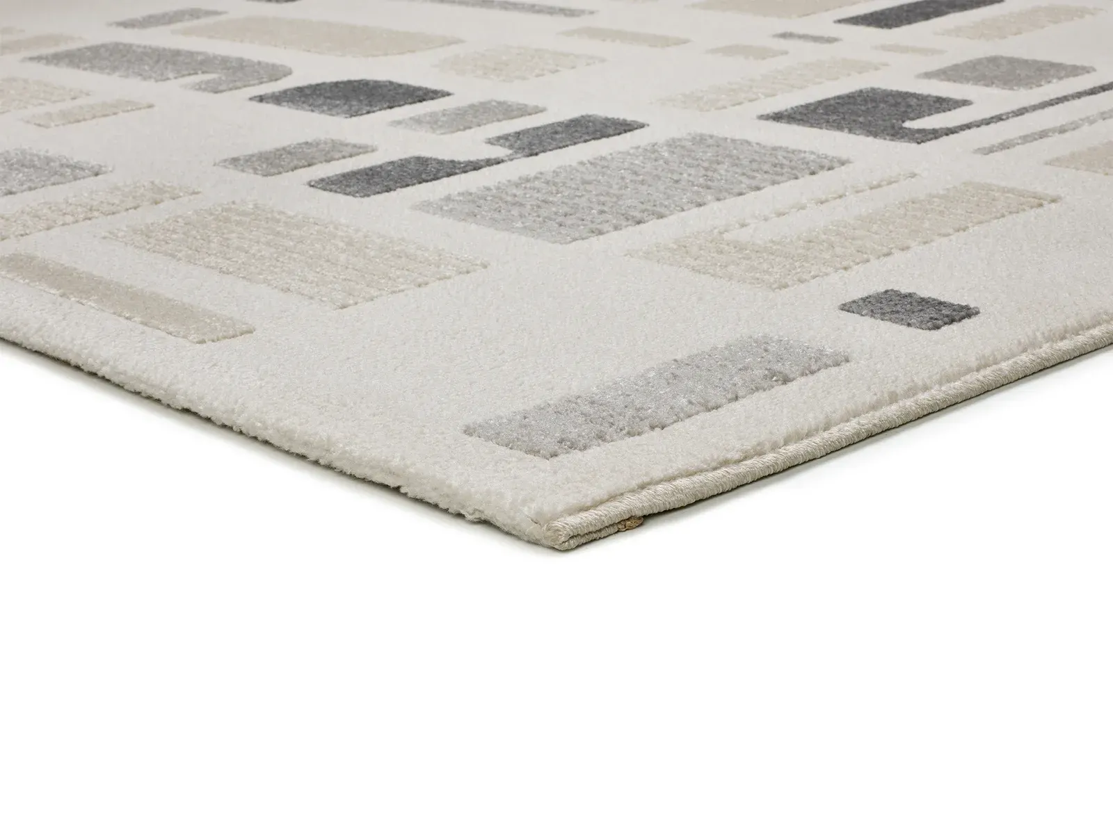 Tepih FLORA 12955 srebrna, 080×150 cm — bočni prikaz