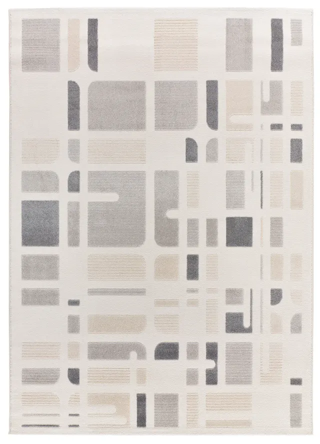 Tepih FLORA 12955 srebrna, 080×150 cm