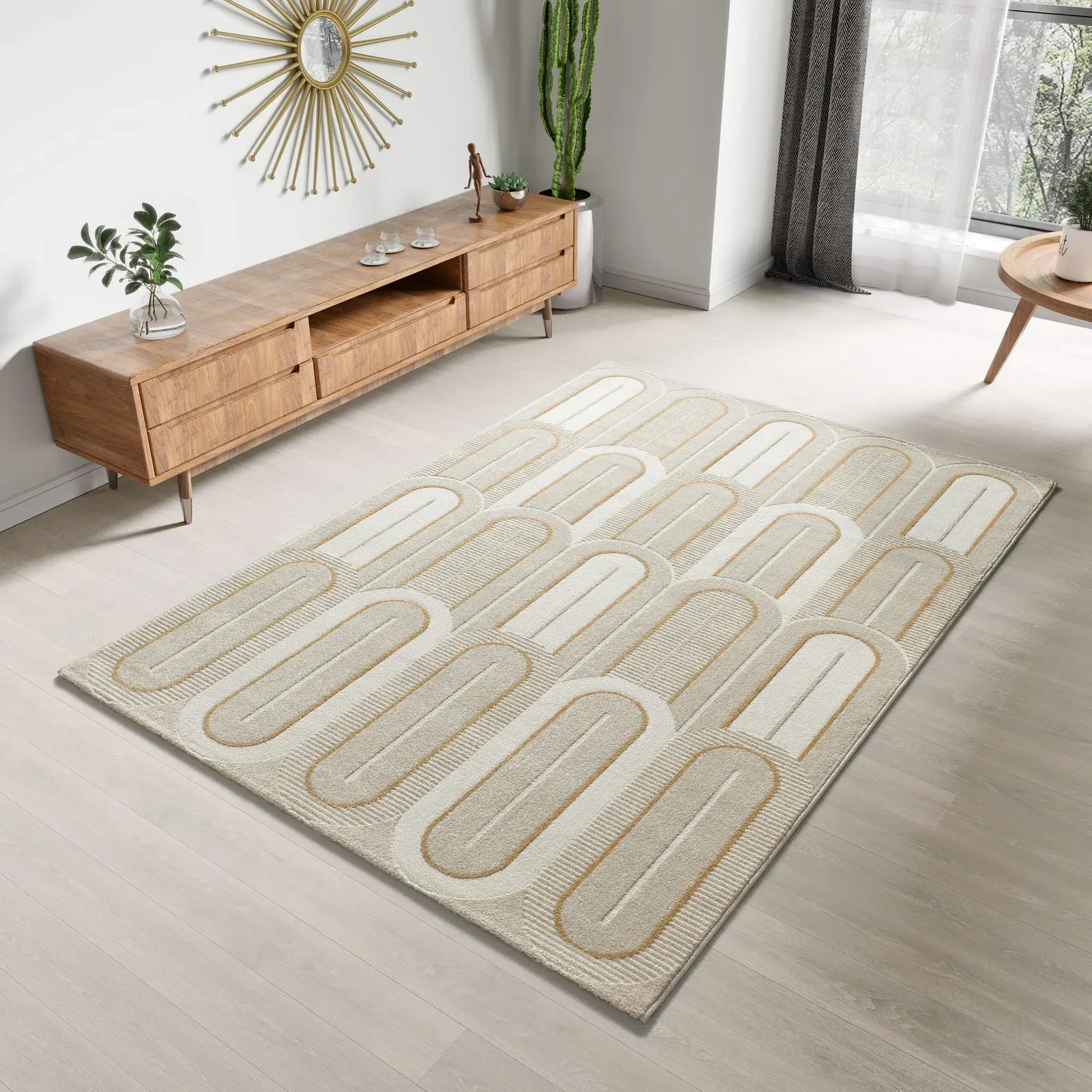 Tepih FLORA 12968 bijela, 080×150 cm — gornji prikaz
