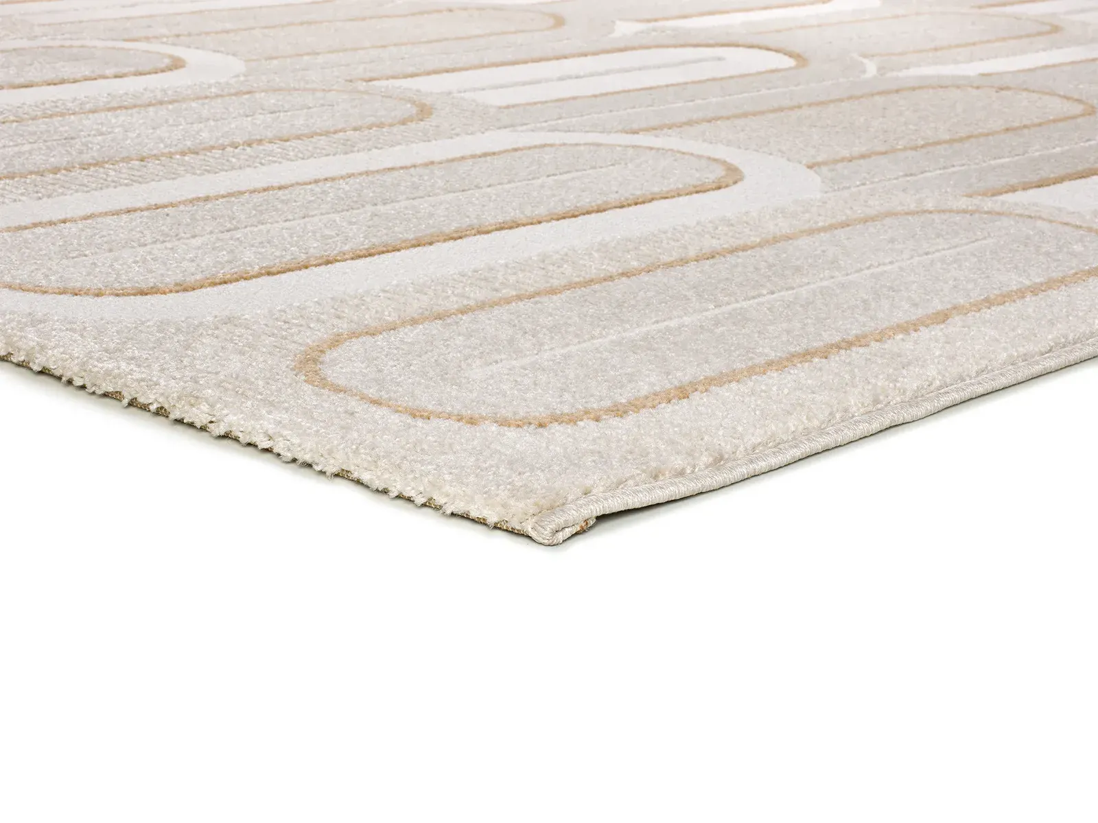 Tepih FLORA 12968 bijela, 080×150 cm — bočni prikaz