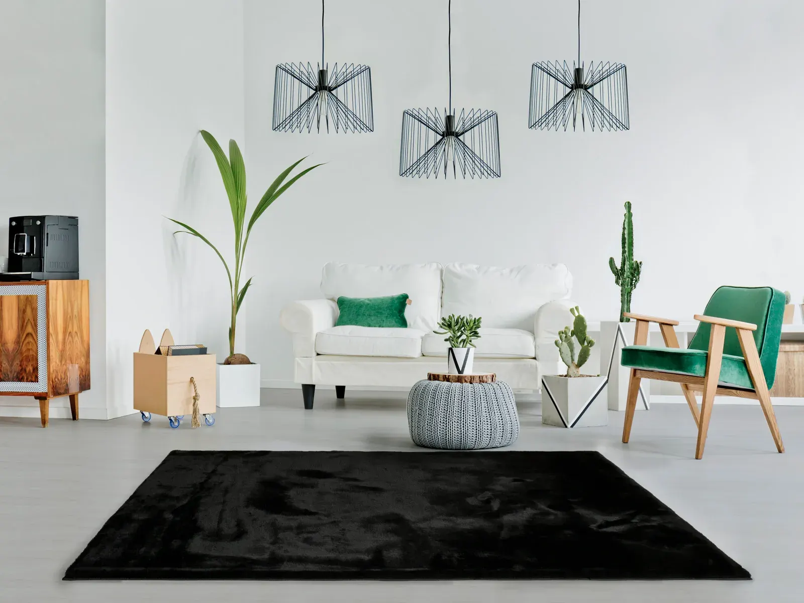 Tepih FOX LISO crna, 120×180 cm — stražnji prikaz