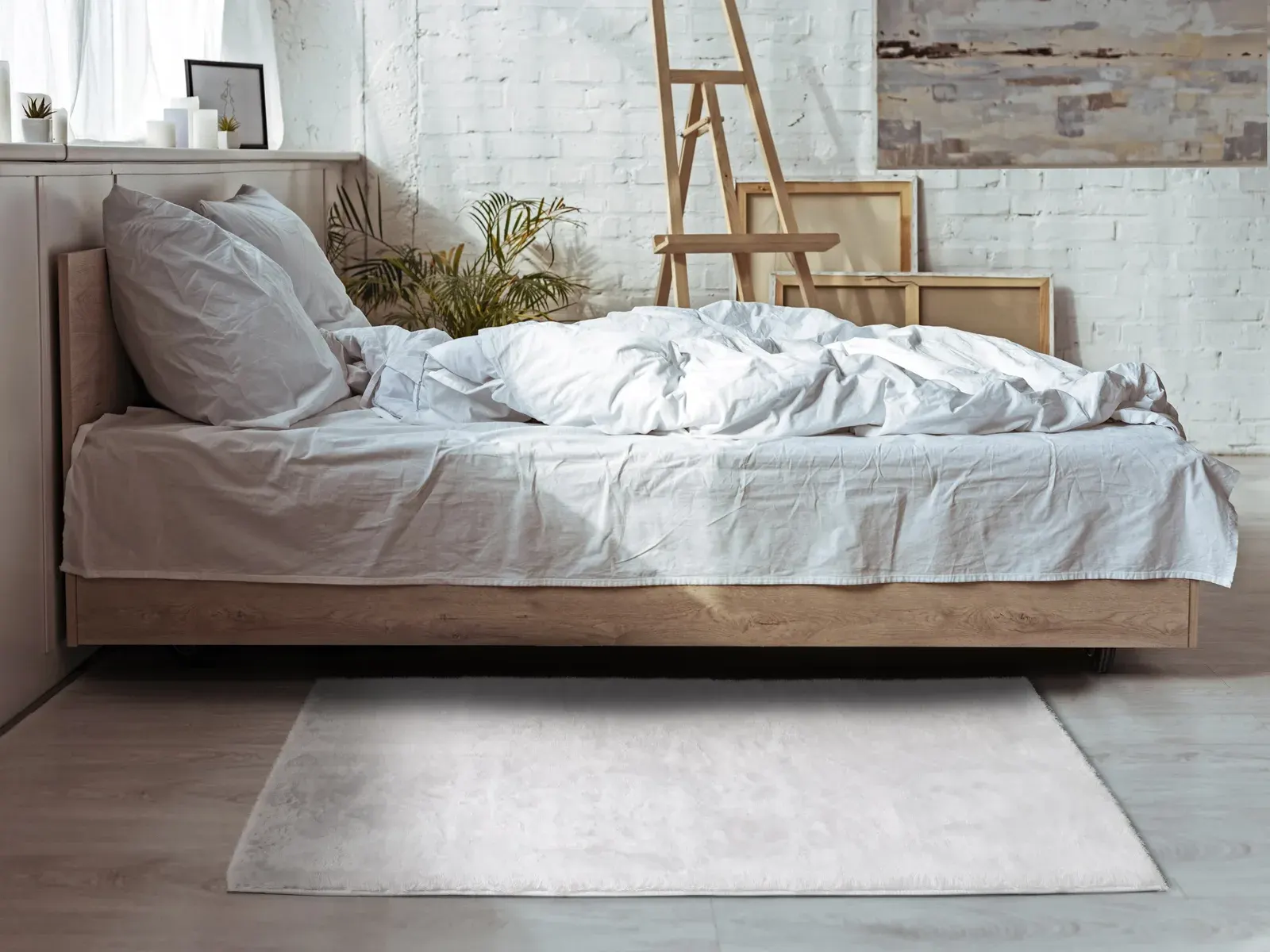 Tepih FOX LISO CAMA bijela, 080×150 cm — stražnji prikaz
