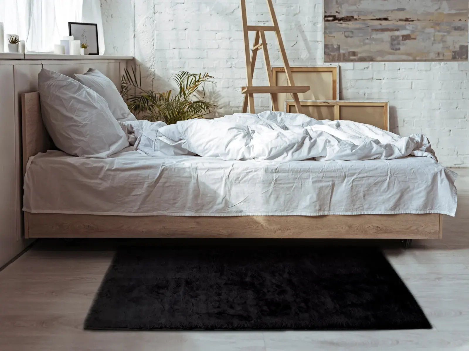 Tepih FOX LISO CAMA crna, 080×150 cm — stražnji prikaz