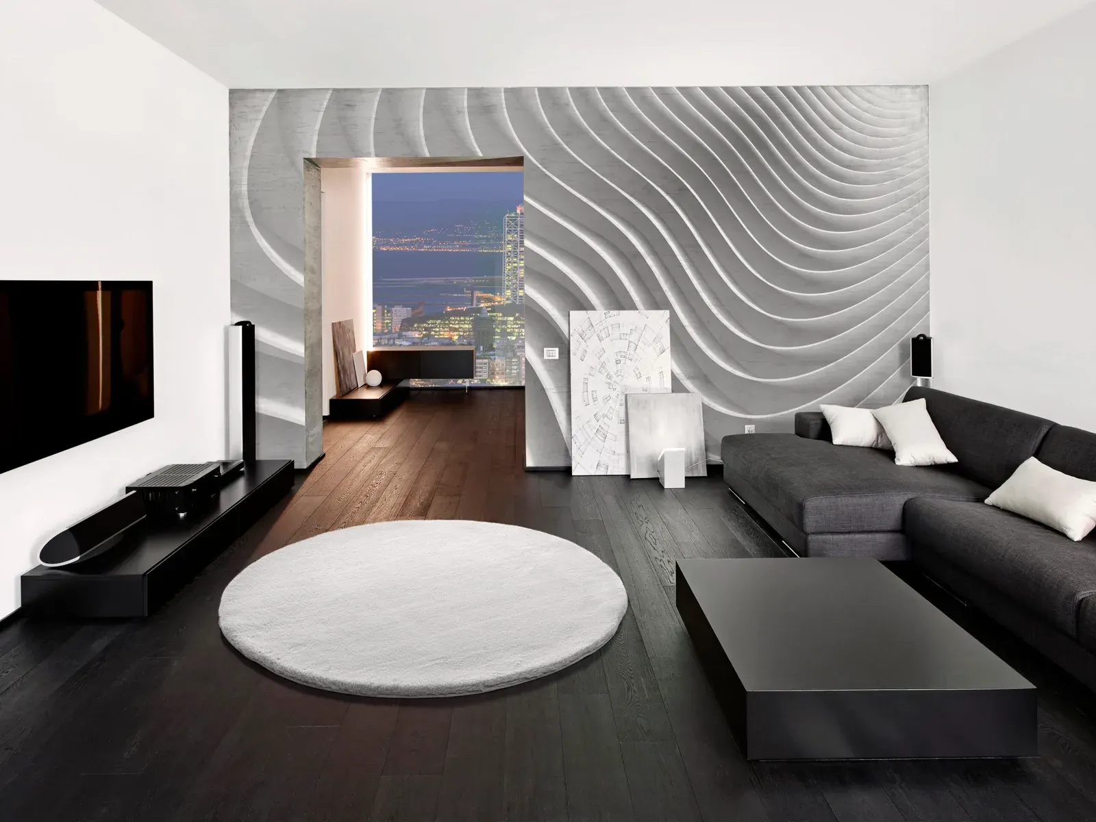 Tepih FOX LISO R 120X120 bijela, 120 cm Ø — stražnji prikaz