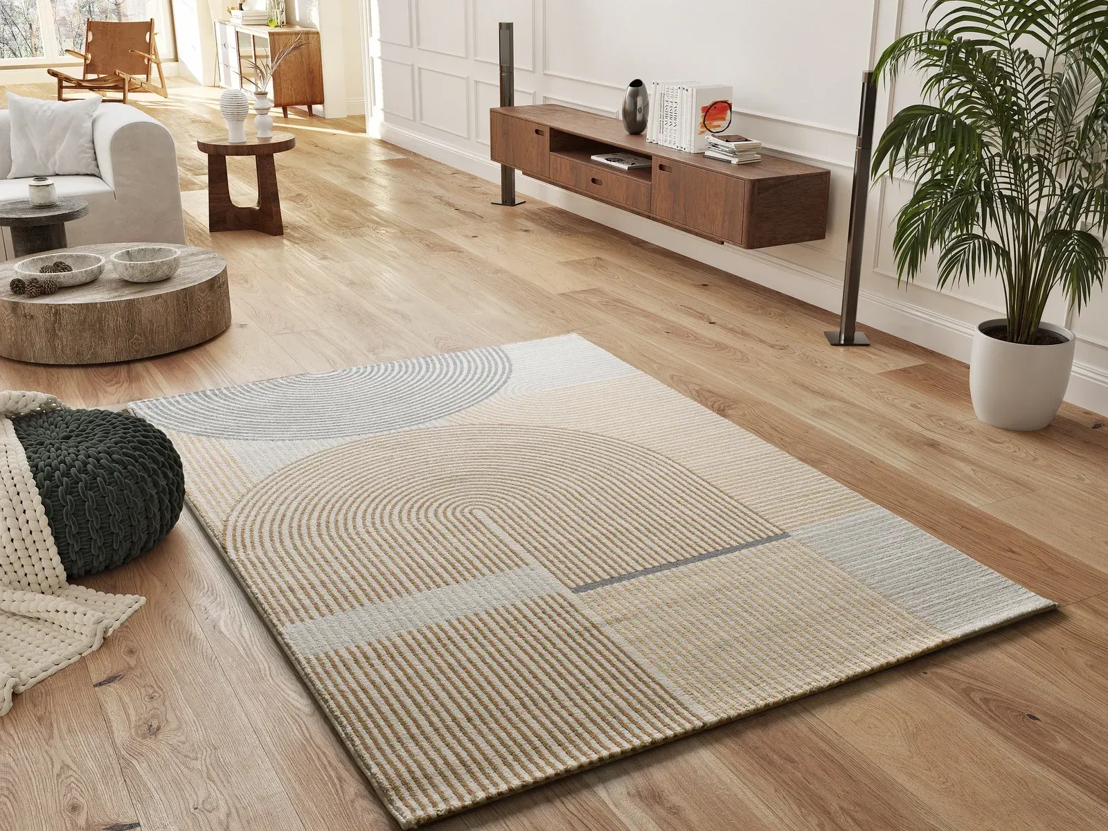 Tepih GARDEN 12701 bež, 080×150 cm — stražnji prikaz
