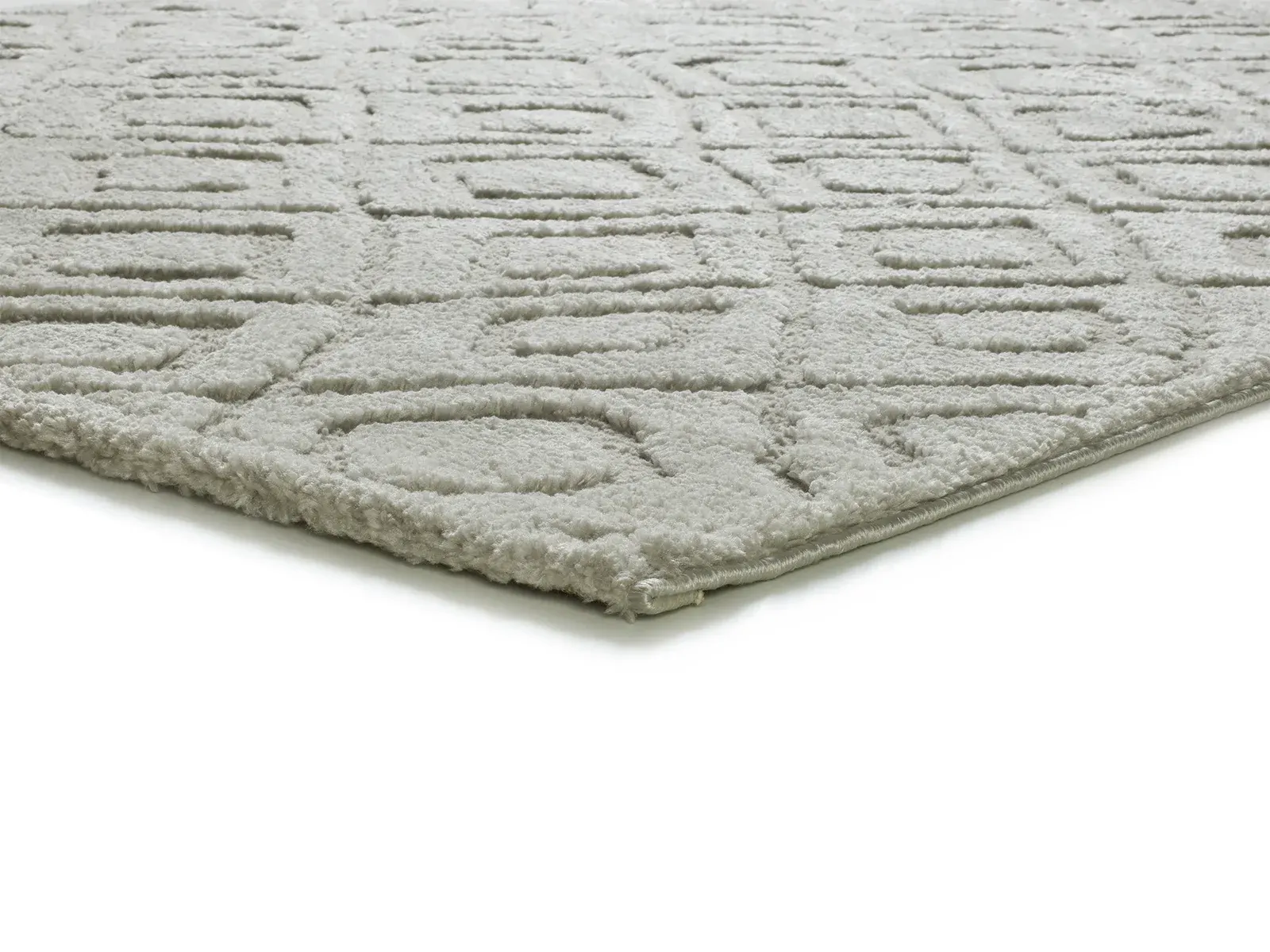 Tepih JUNO 111 srebrna, 064×120 cm — bočni prikaz