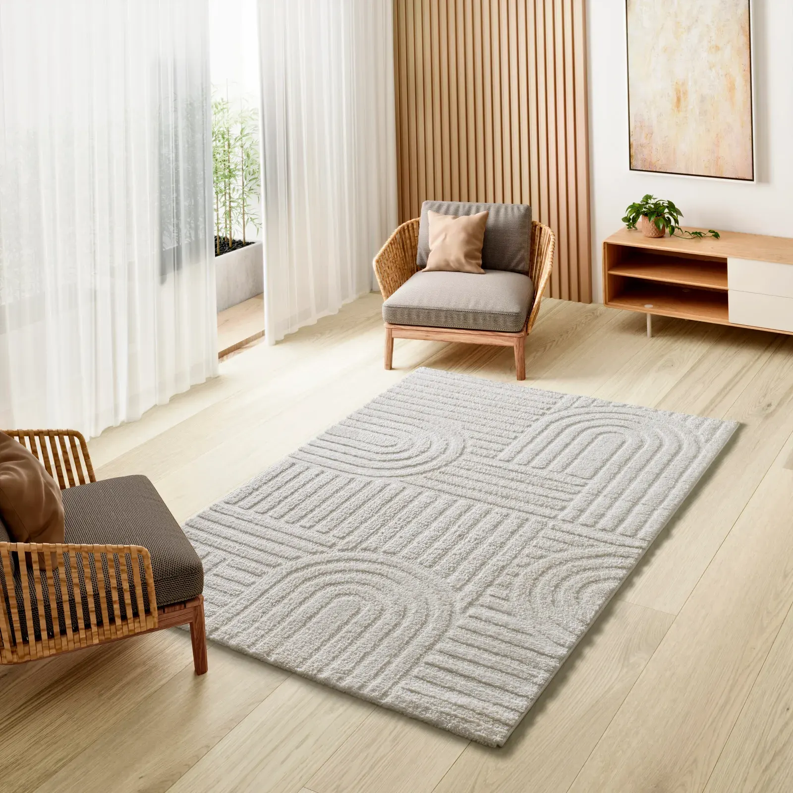 Tepih JUNO 54406 bijela, 064×120 cm — gornji prikaz