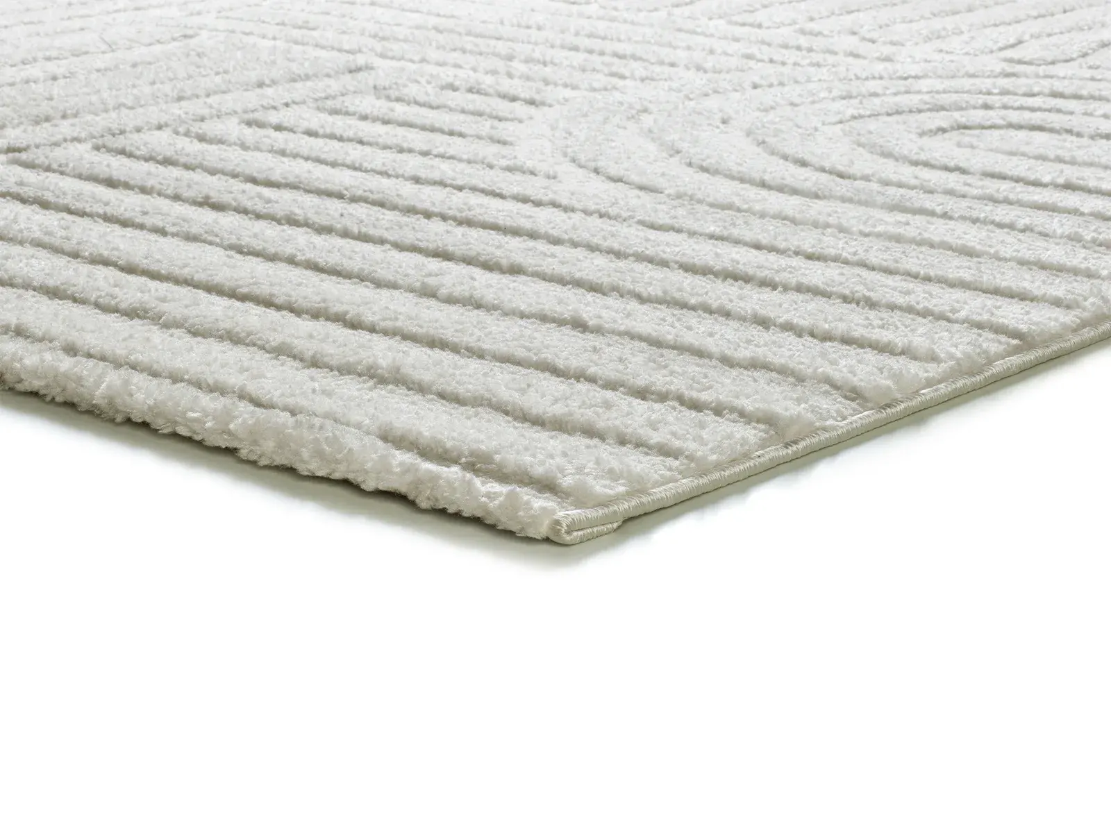 Tepih JUNO 54406 bijela, 064×120 cm — bočni prikaz