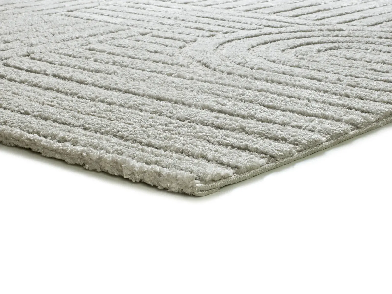 Tepih JUNO 54406 srebrna, 064×120 cm — bočni prikaz
