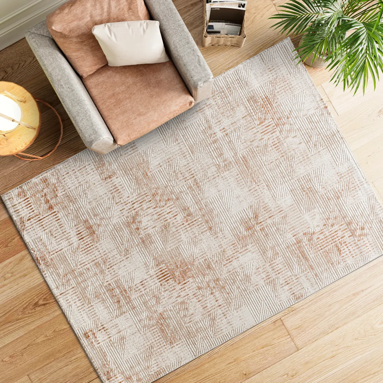 Tepih KEOPS 4448 riđa, 077×150 cm — detalj