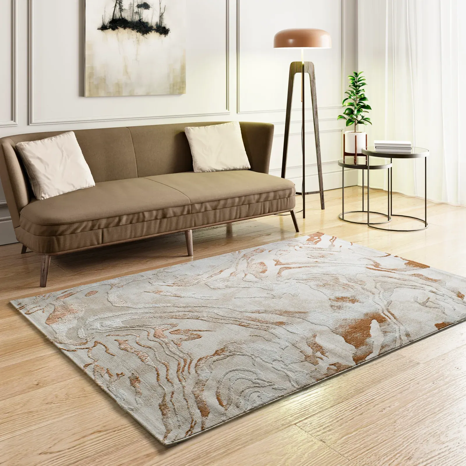Tepih KEOPS 5807 riđa, 077×150 cm — detalj
