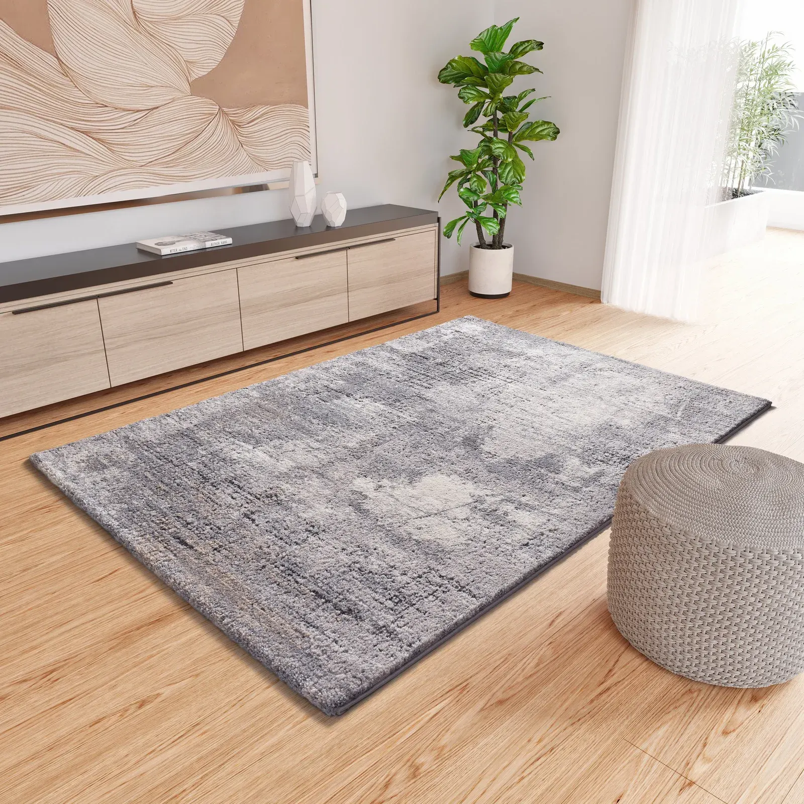 Tepih KIVET 9060 siva, 080×150 cm — stražnji prikaz