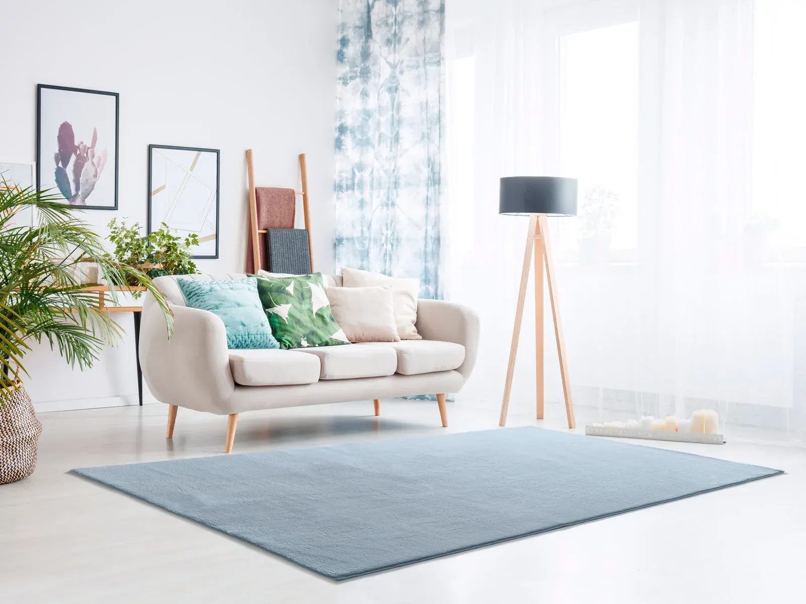 Tepih LOFT LISO plava, 060×120 cm — stražnji prikaz