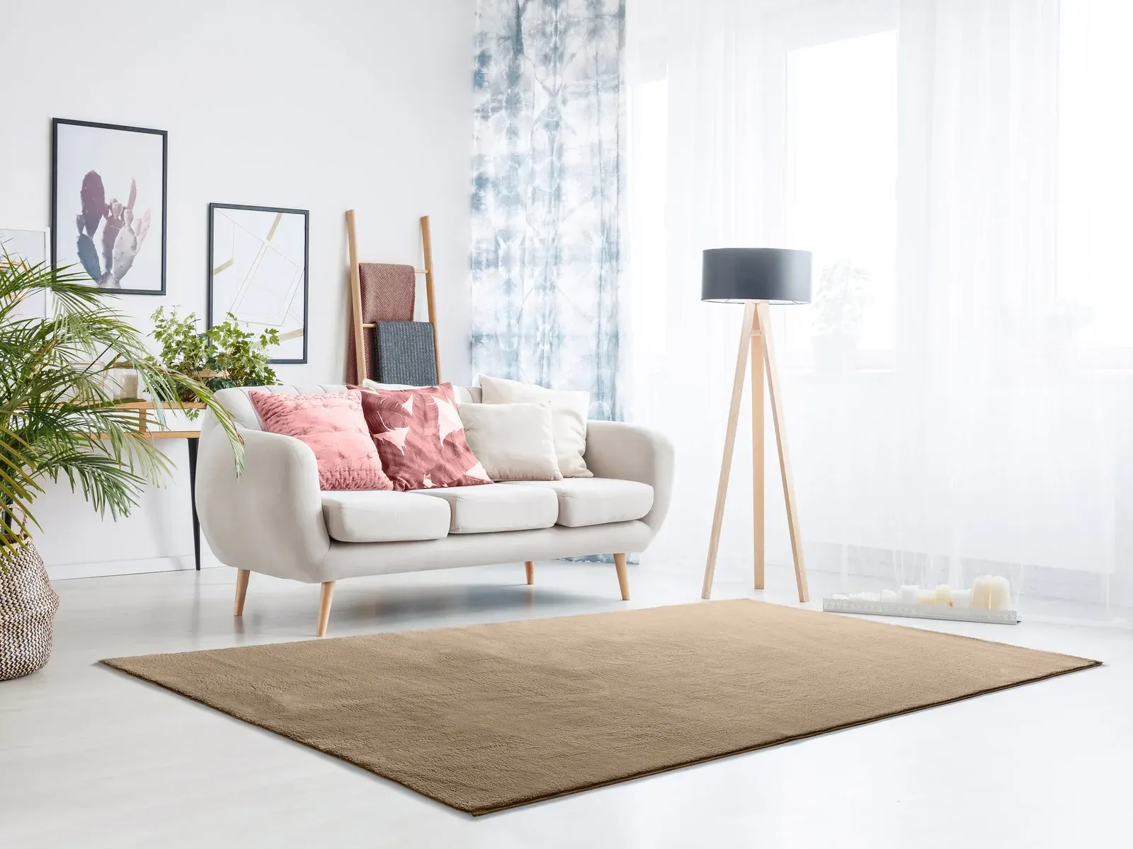 Tepih LOFT LISO bež, 060×120 cm — stražnji prikaz