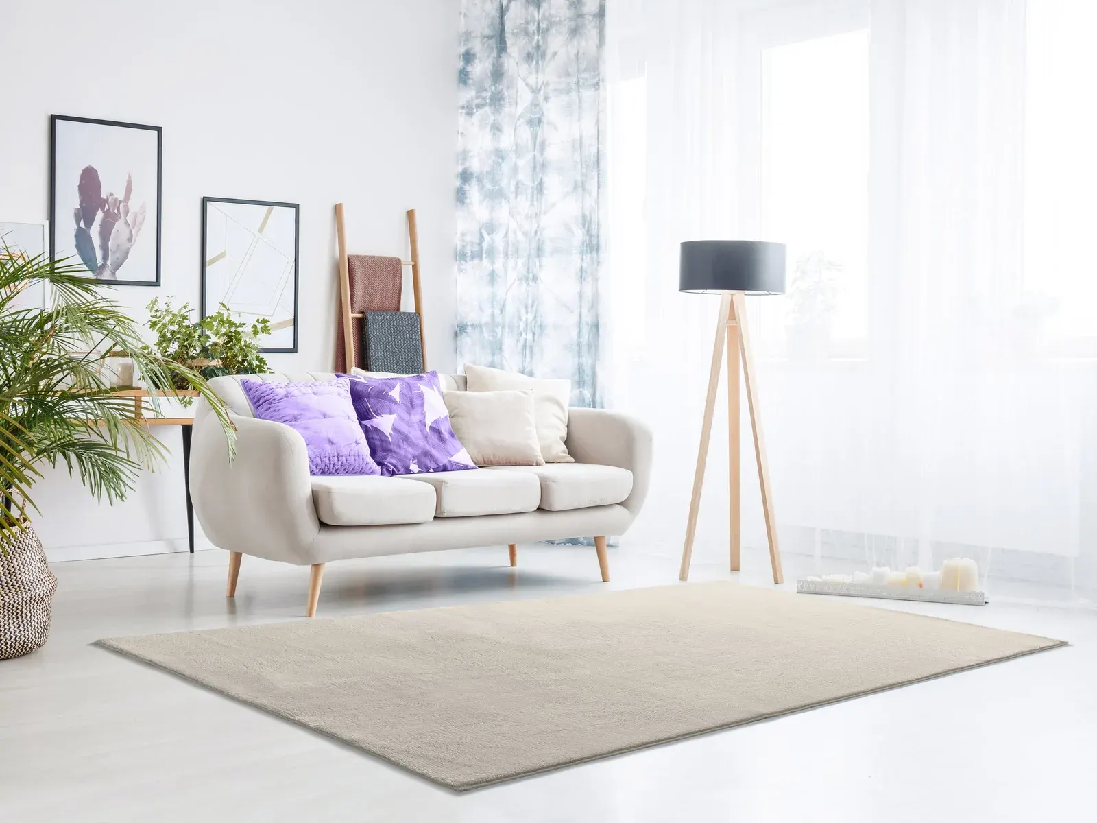 Tepih LOFT LISO bijela, 060×120 cm — stražnji prikaz