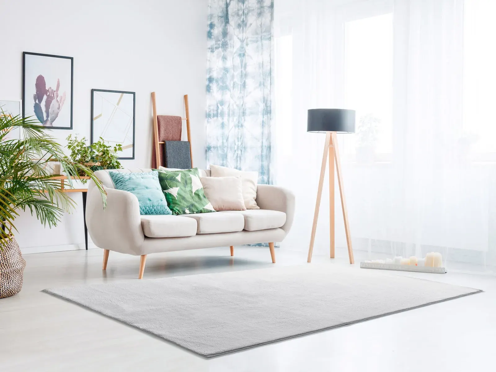 Tepih LOFT LISO srebrna, 060×120 cm — stražnji prikaz
