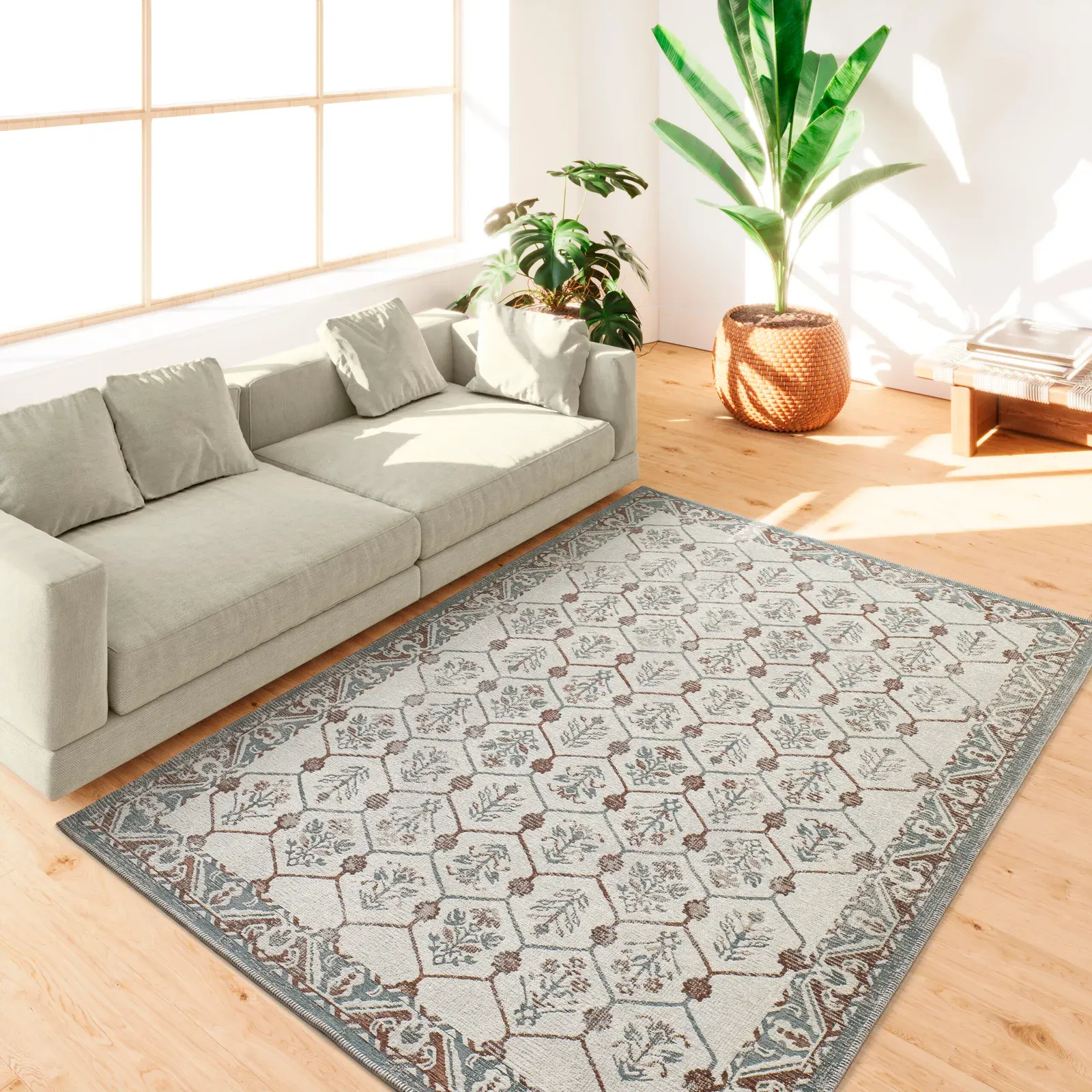 Tepih LUA 3108 plava, 080×150 cm — gornji prikaz