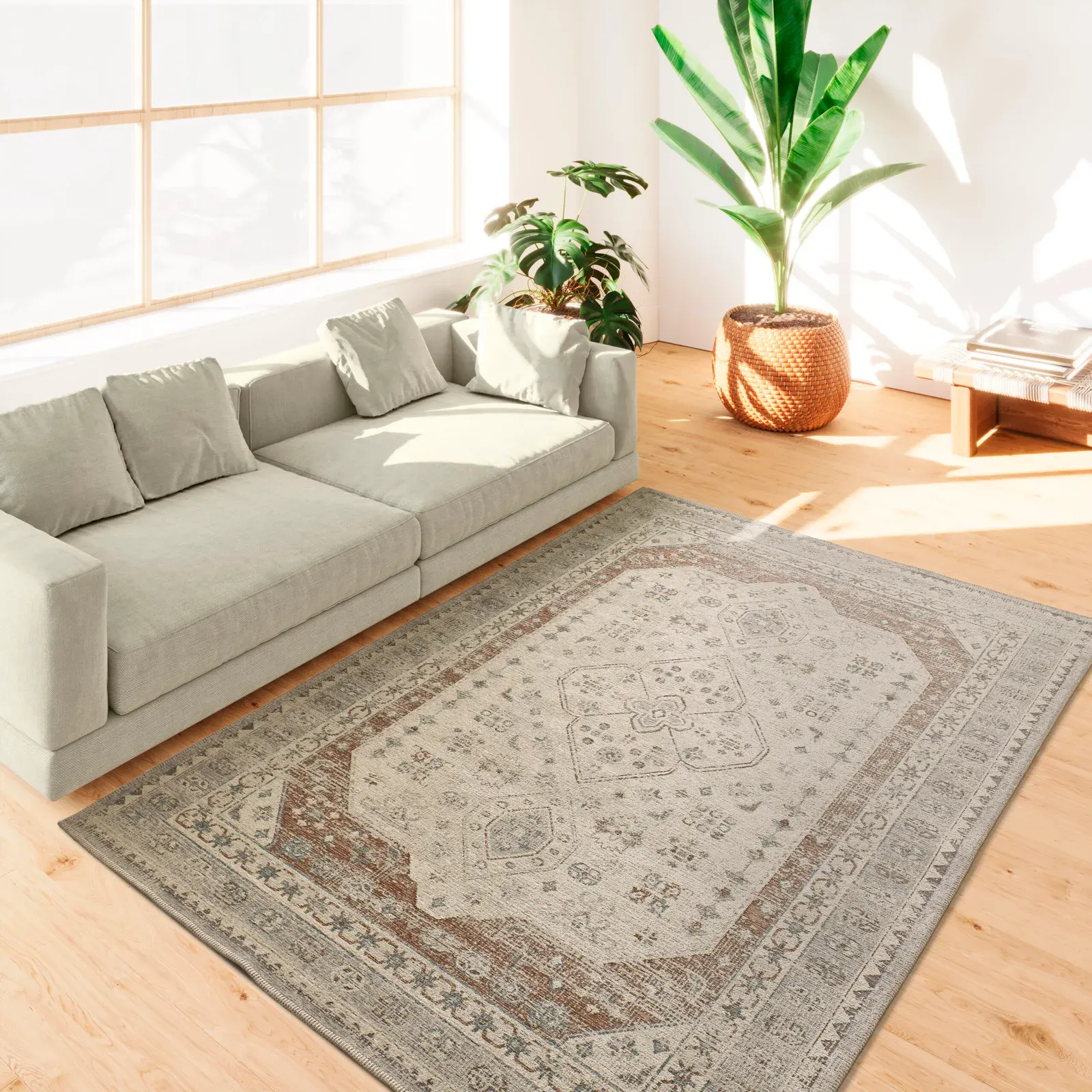 Tepih LUA 3111 srebrna, 080×150 cm — gornji prikaz