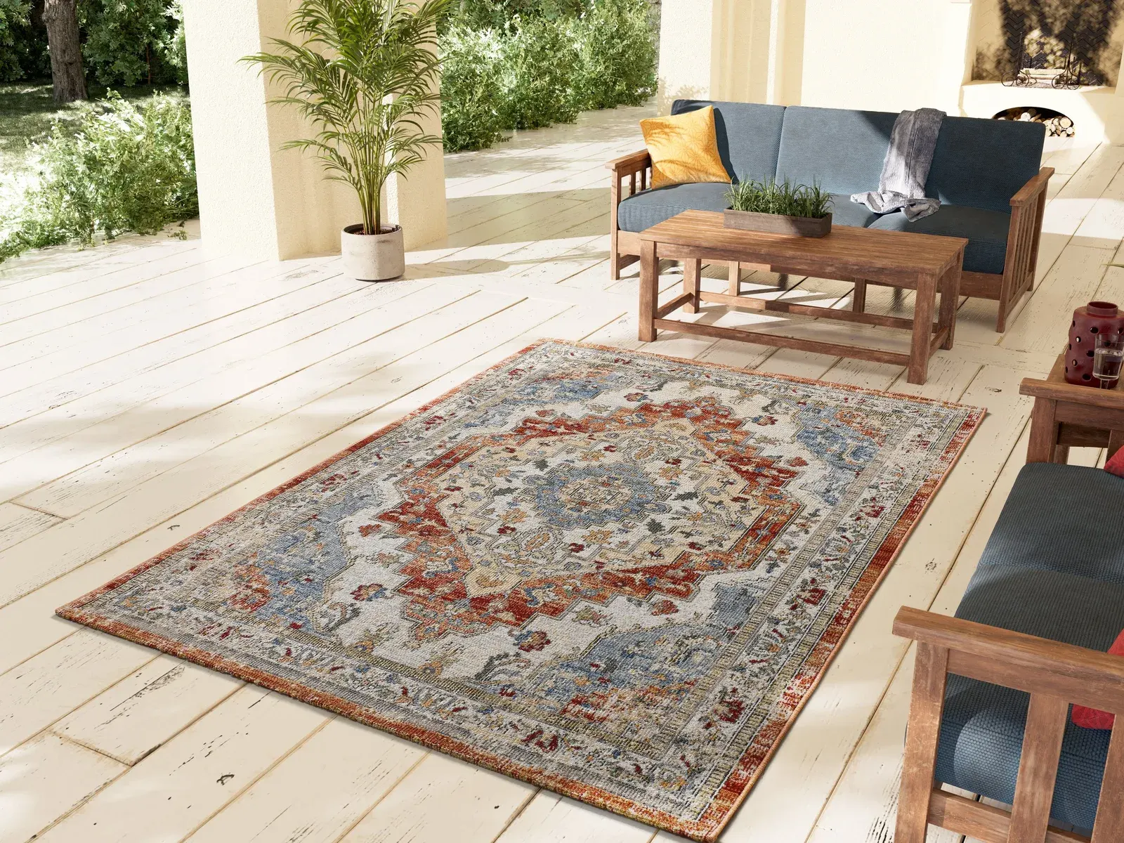 Tepih LUNA 54552 riđa, 080×150 cm — stražnji prikaz