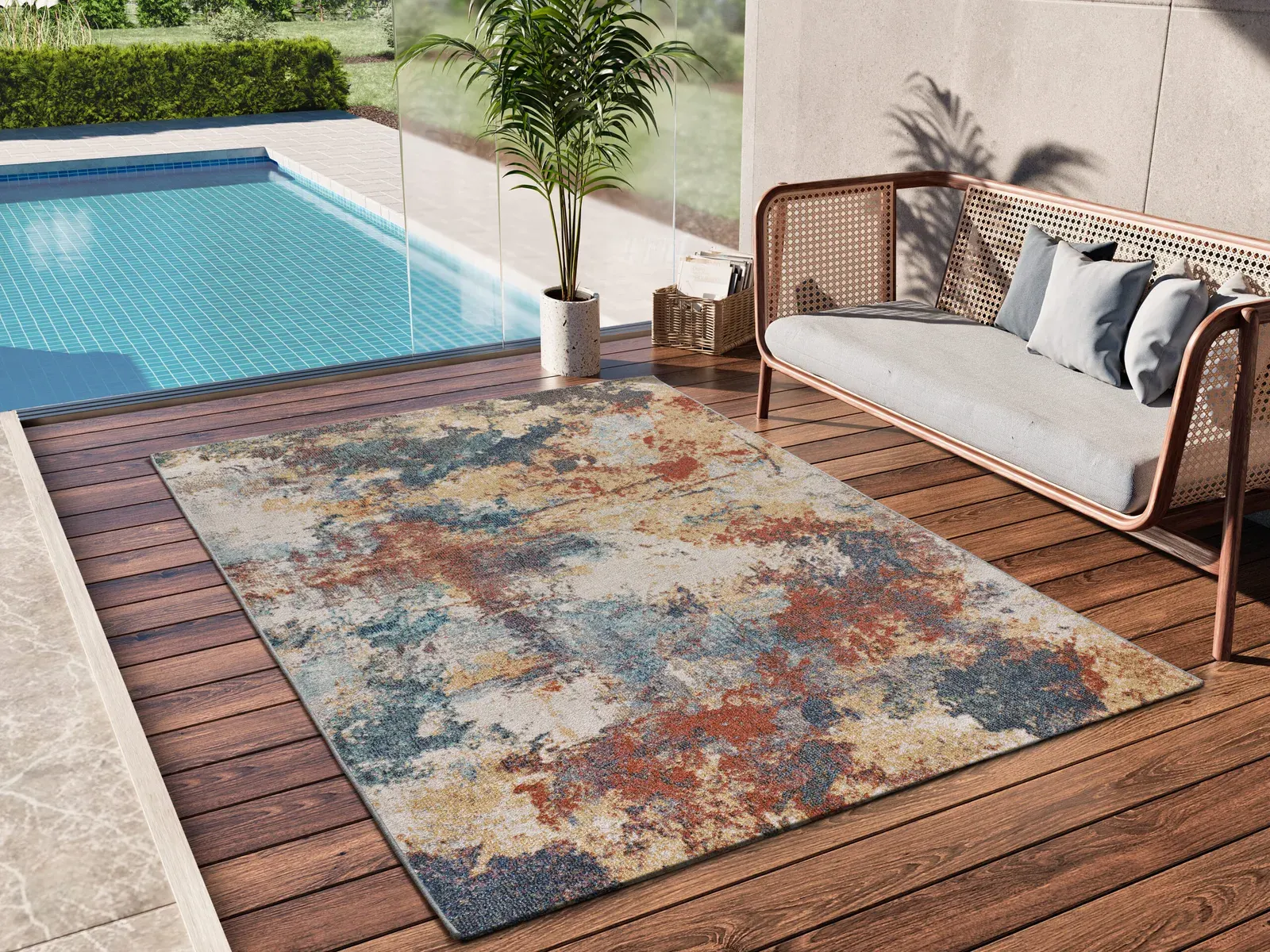 Tepih LUNA 54569 multi, 080×150 cm — stražnji prikaz