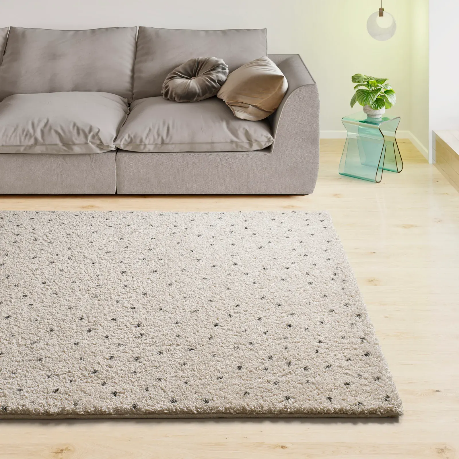 Tepih LUSH DOTTIE crna, 080×150 cm — detalj