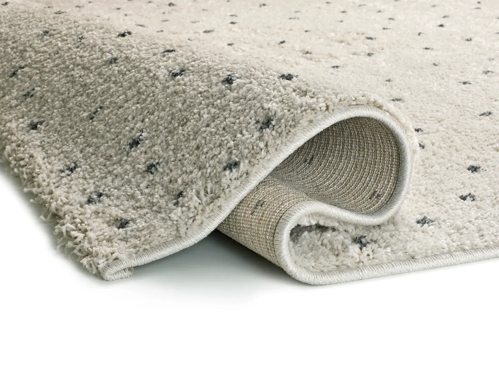 Tepih LUSH DOTTIE crna, 080×150 cm — stražnji prikaz