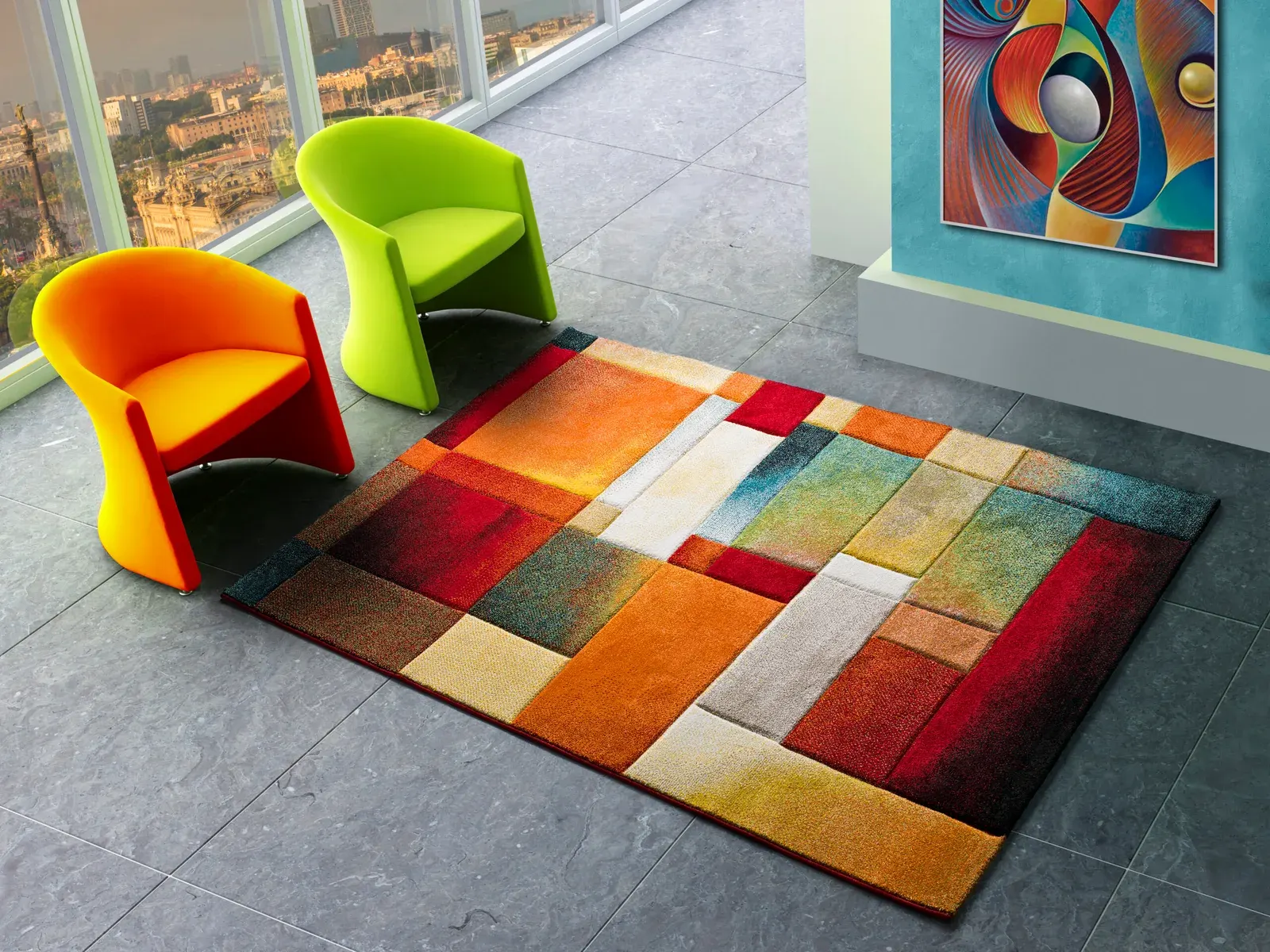 Tepih MATRIX 21322 multi, 060×120 cm — stražnji prikaz