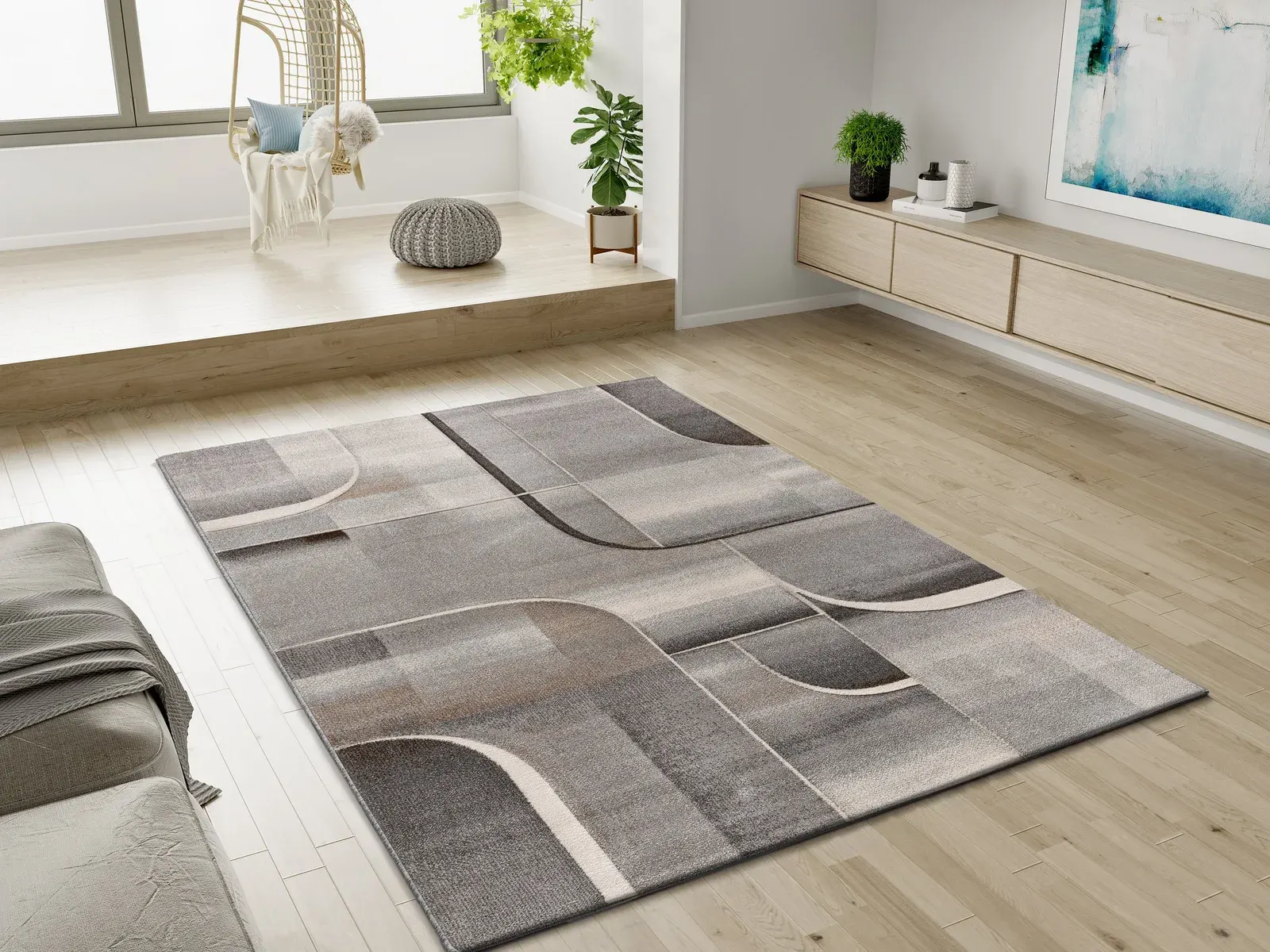 Tepih MEDEL 40379 siva, 080×150 cm — stražnji prikaz